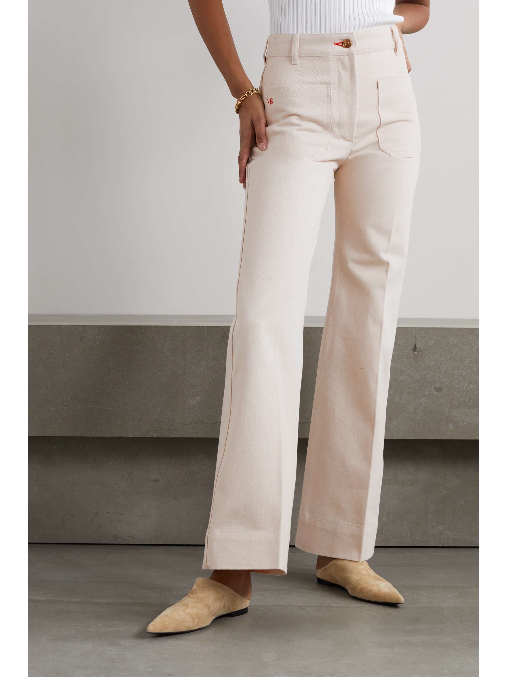 Ecru Alina high-rise wide-leg jeans 