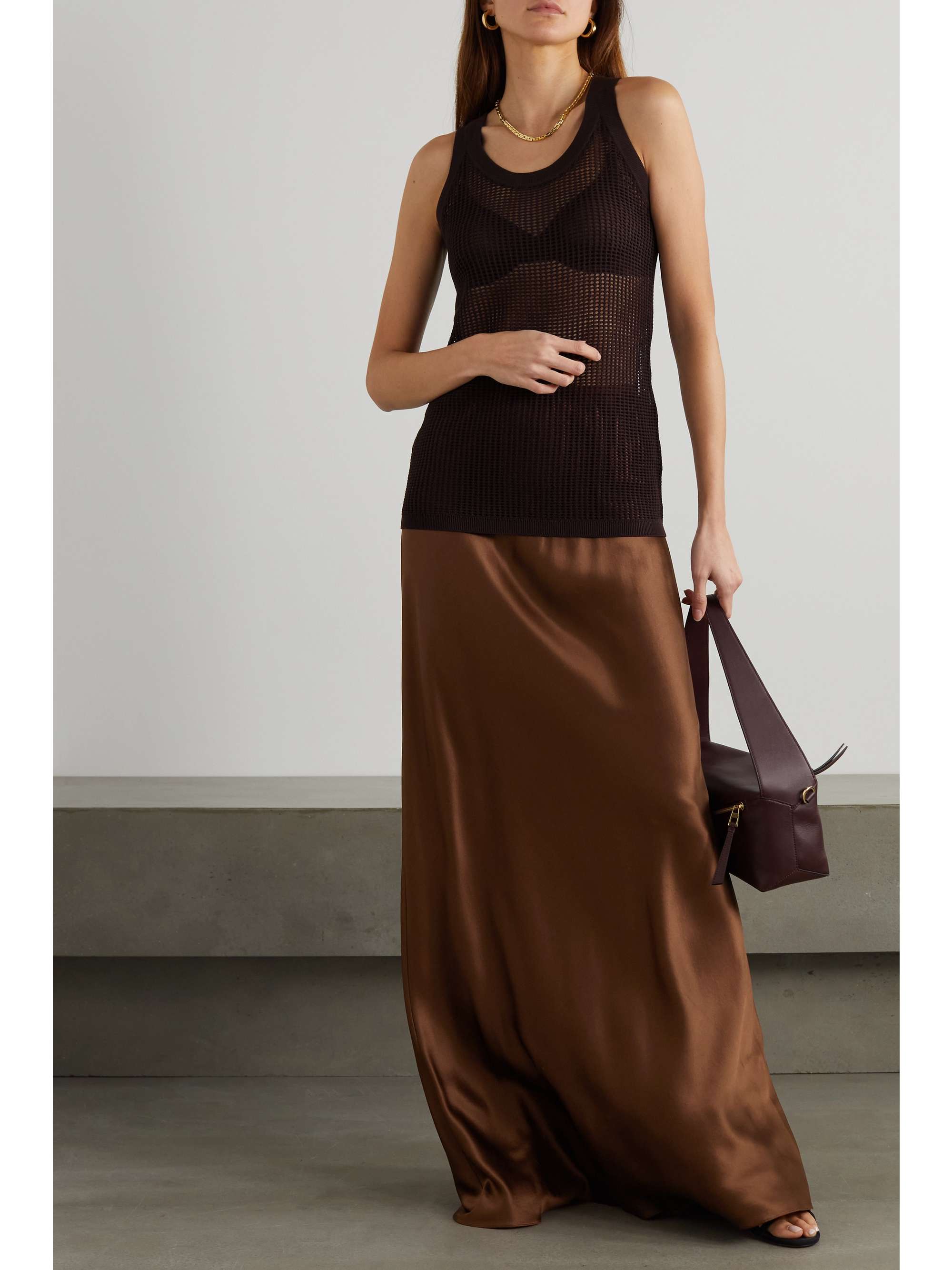VICTORIA BECKHAM Silk-satin crepe maxi skirt