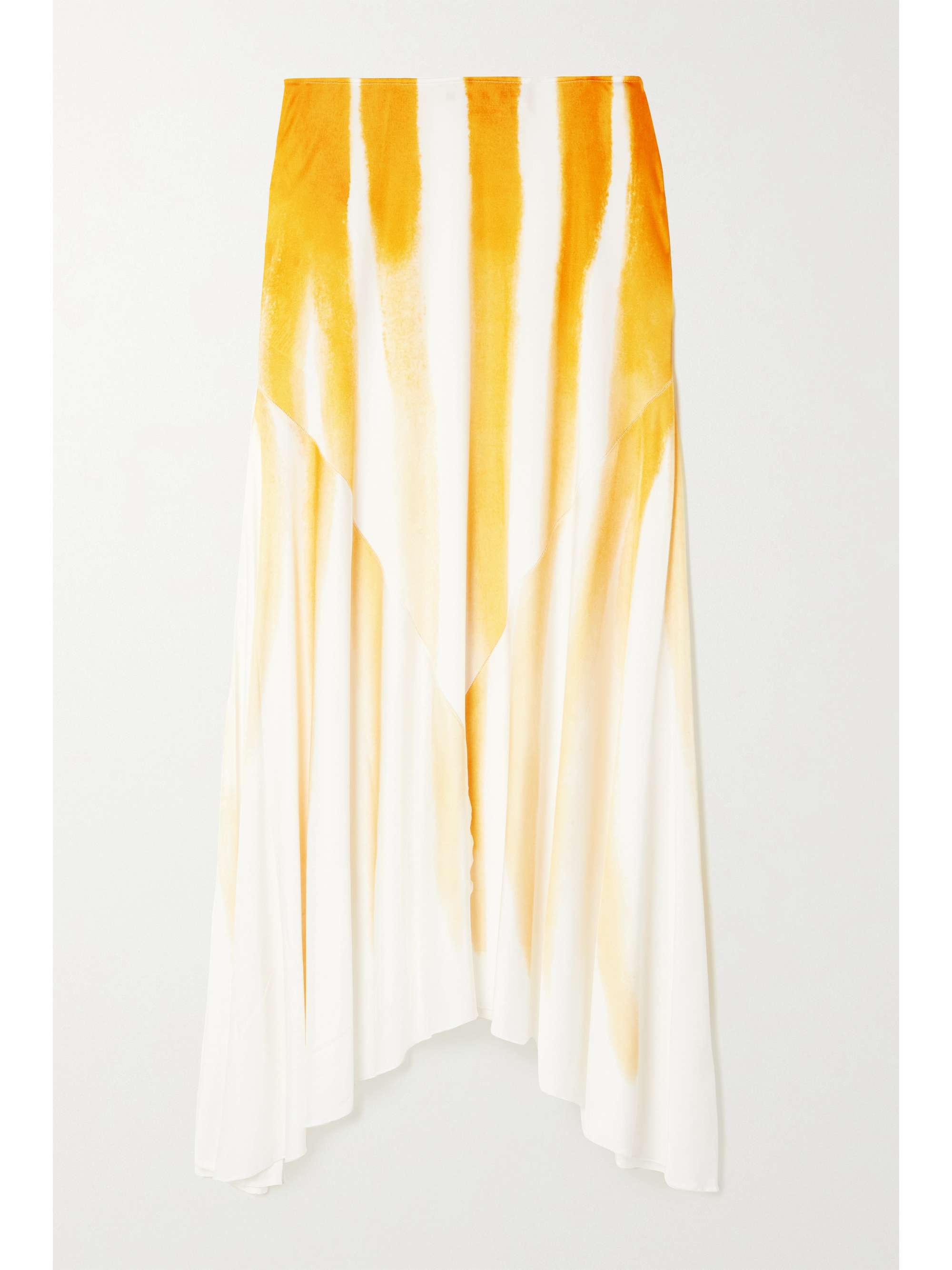 MARNI Asymmetric printed satin midi skirt NET A PORTER