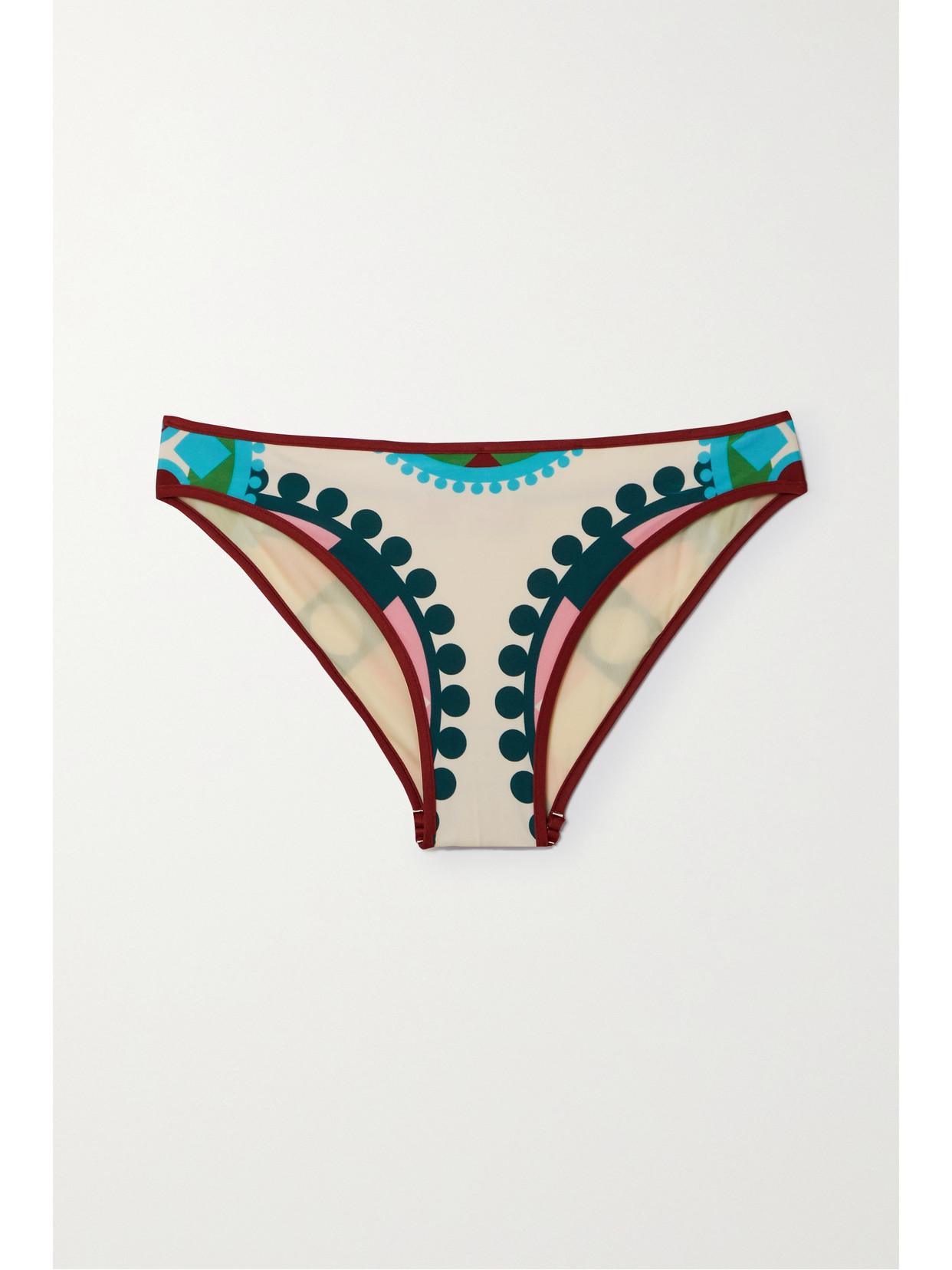 La Doublej Graphic-print Bikini Bottoms In Cream