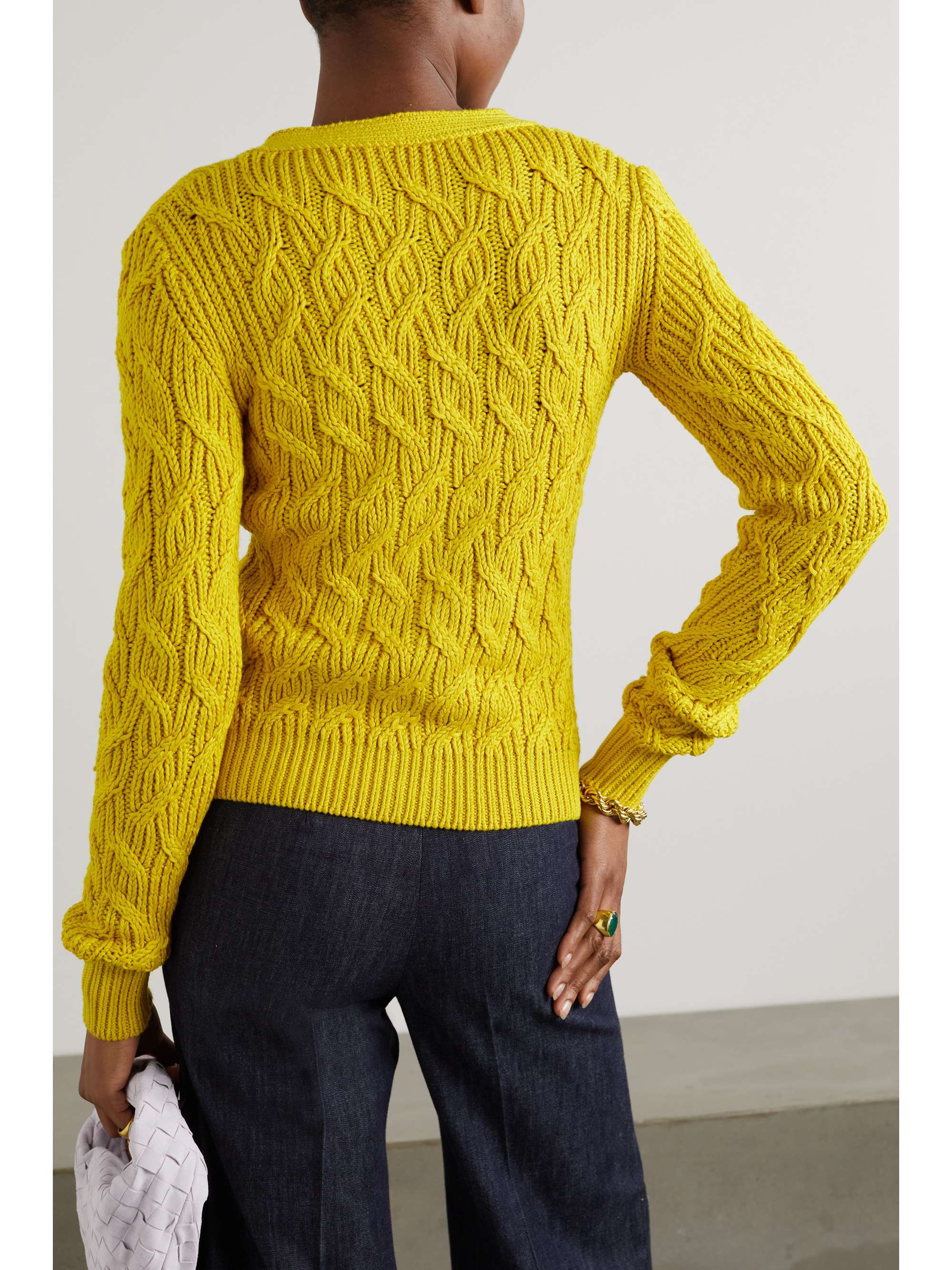 EMILIA WICKSTEAD Kojo cable-knit silk and cotton-blend cardigan