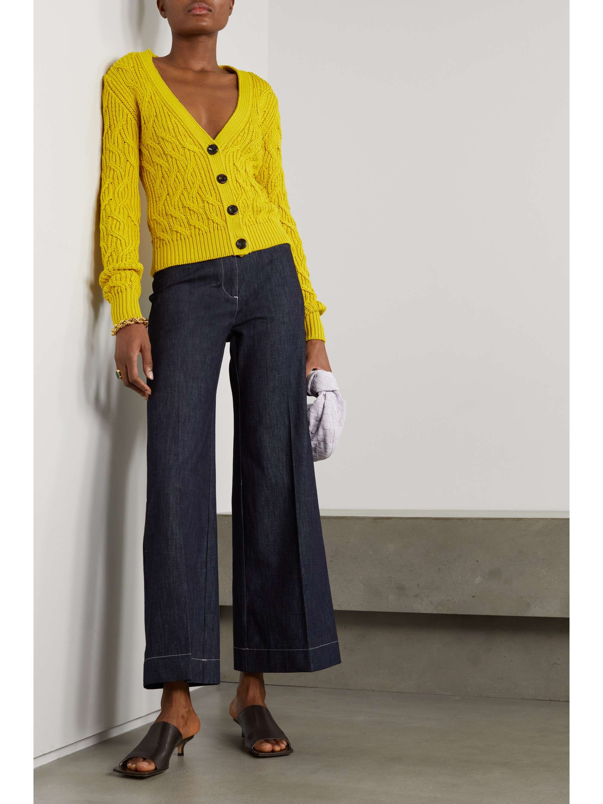 EMILIA WICKSTEAD Kojo cable-knit silk and cotton-blend cardigan
