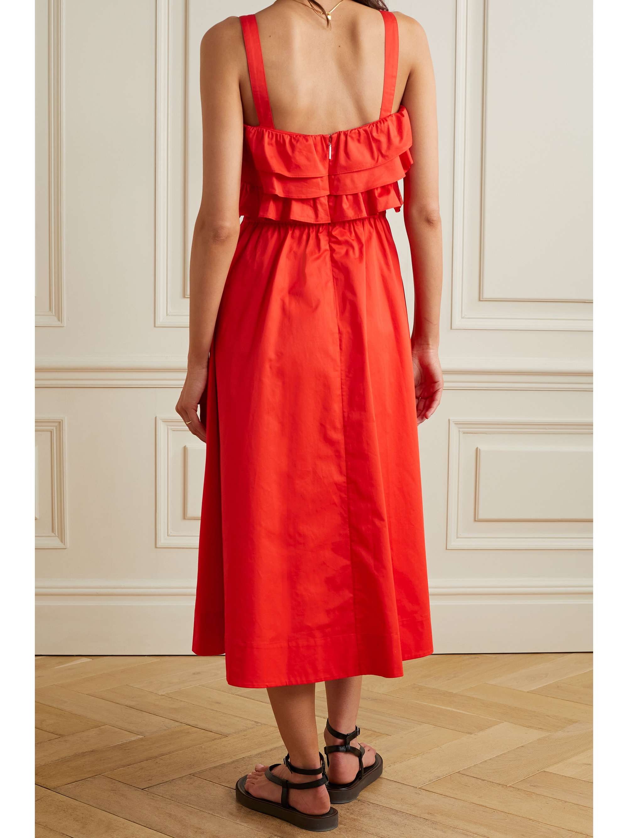 JASON WU Ruffled cotton-poplin midi dress