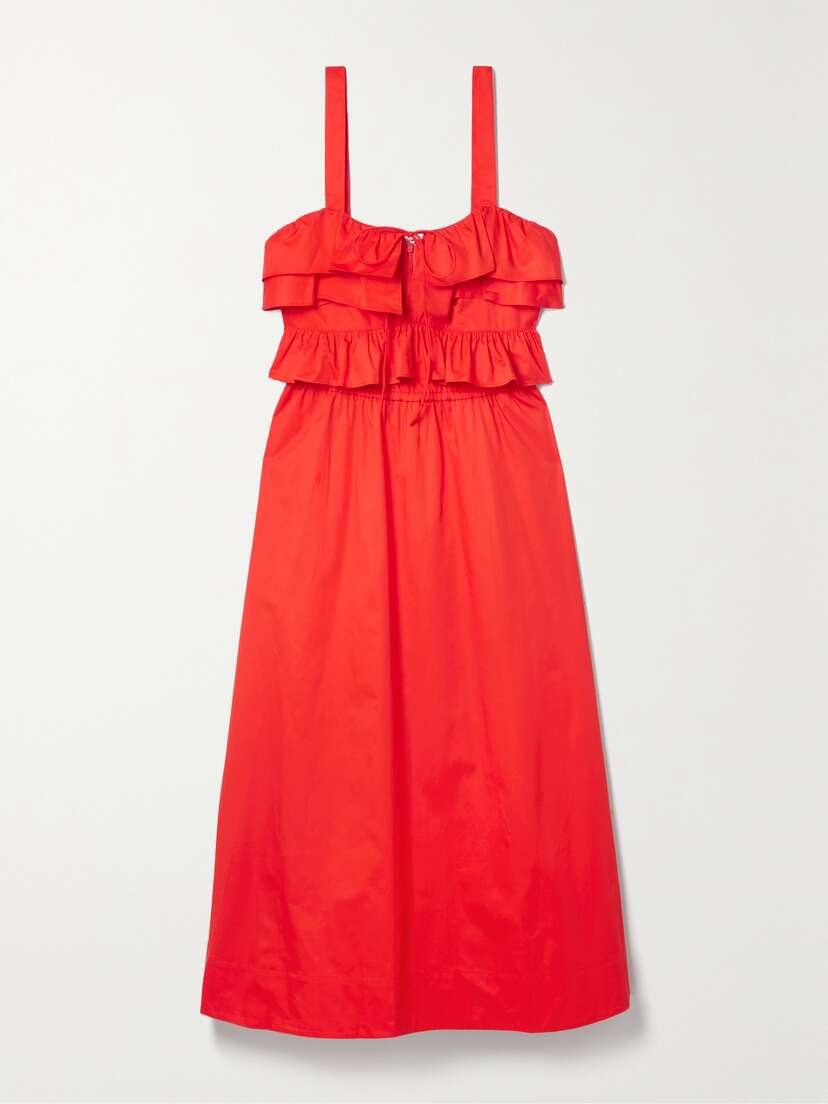 Jason Wu Collection Ruffled Cotton-poplin Midi Dress
