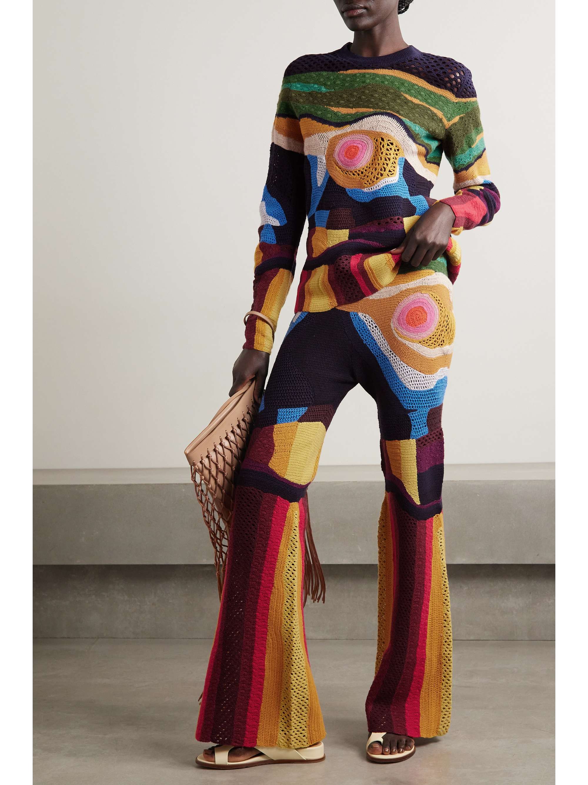 GABRIELA HEARST Simeon crocheted cashmere flared pants