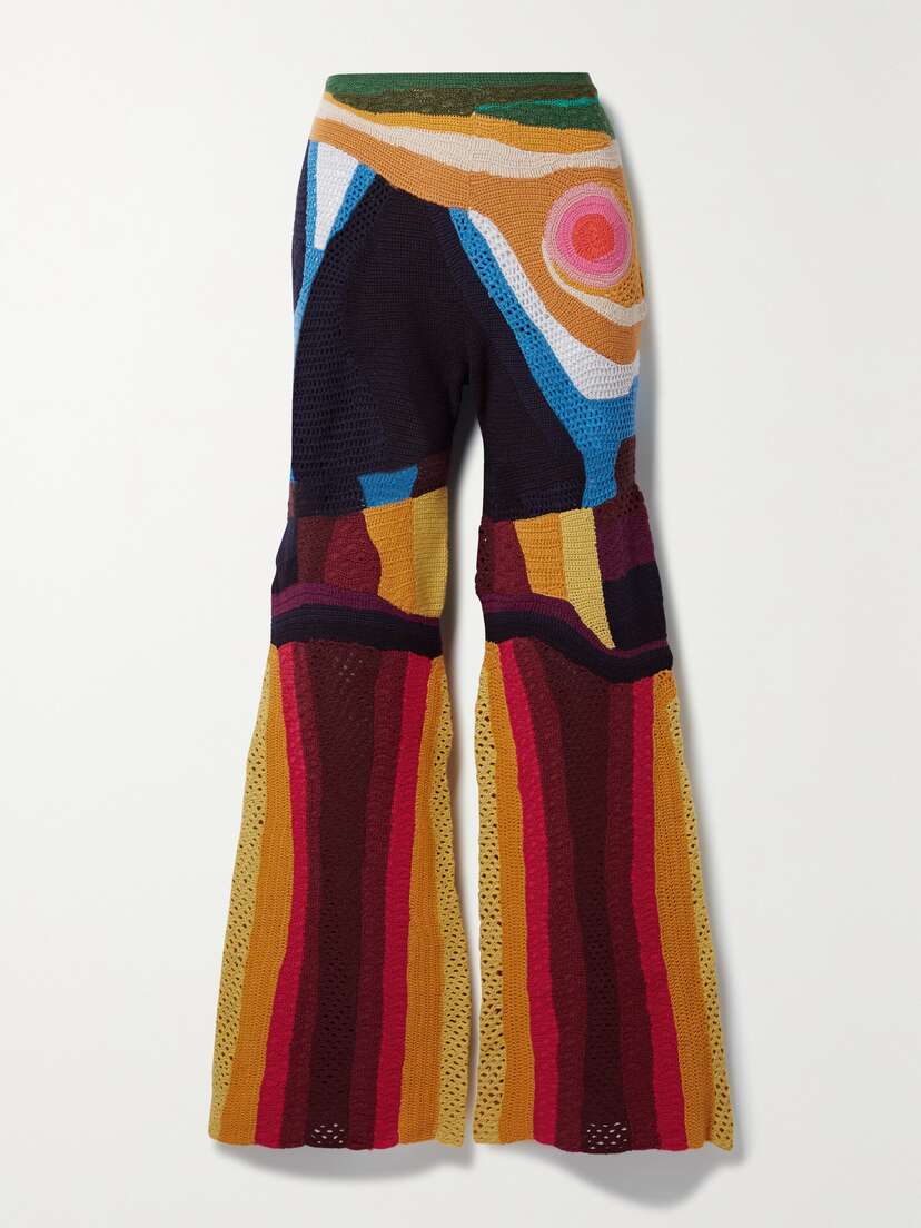 Gabriela Hearst Simeon Crocheted Cashmere Flared Pants