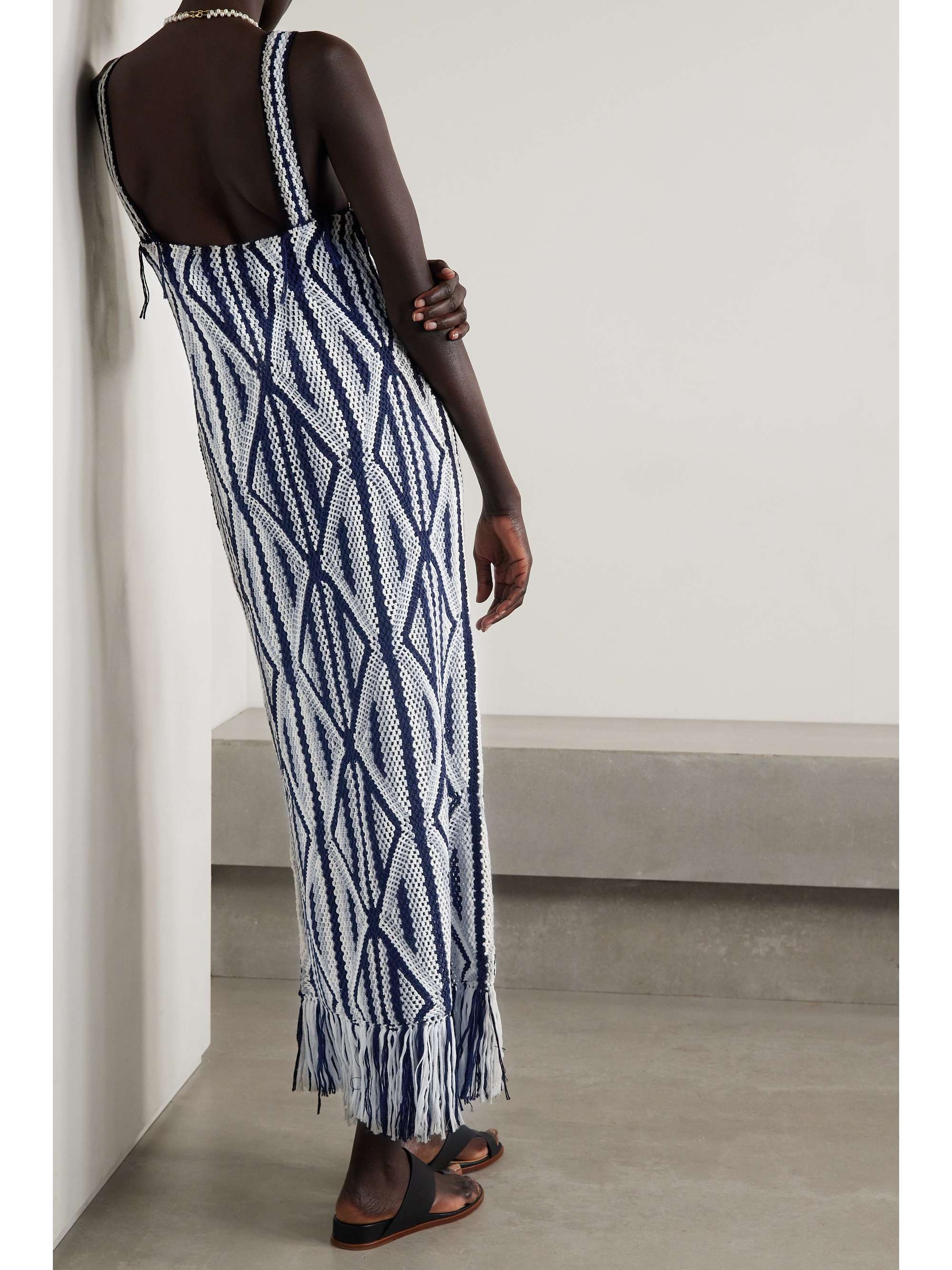 GABRIELA HEARST Daria fringed crocheted wool maxi dress