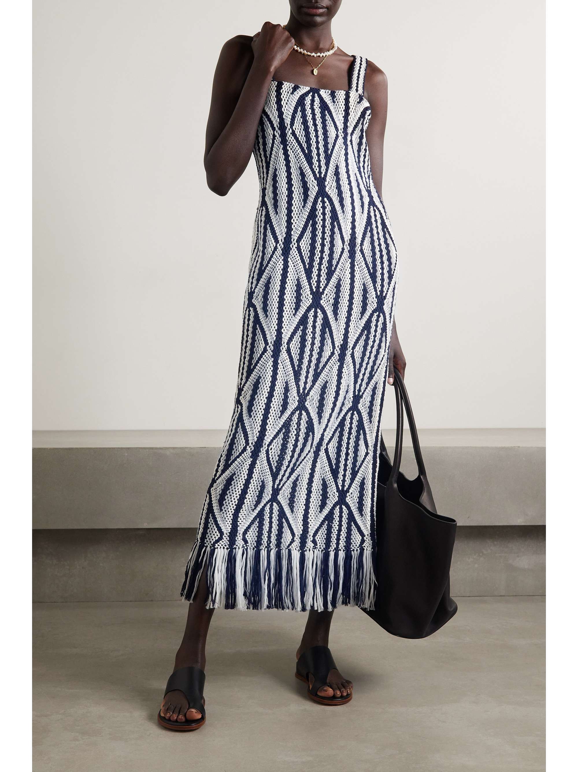 GABRIELA HEARST Daria fringed crocheted wool maxi dress