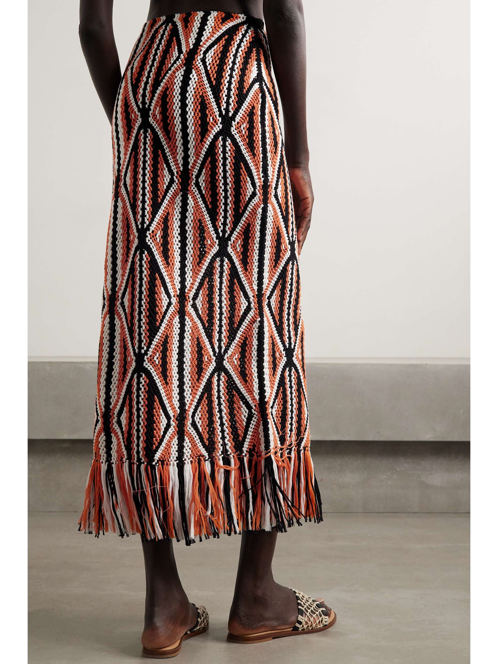 GABRIELA HEARST Estes fringed crocheted wool maxi skirt NETAPORTER