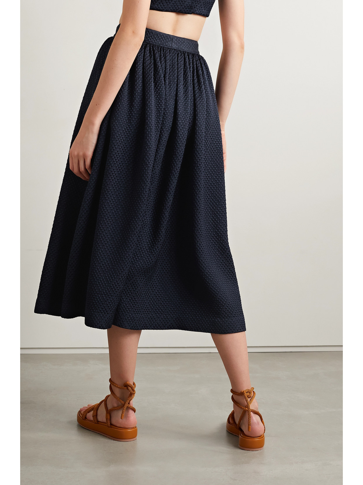 Matelassé Wool-Blend Midi