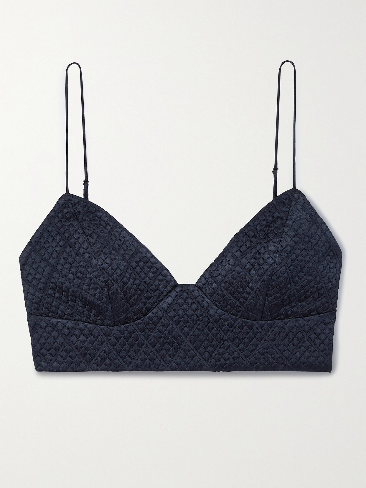Adam Lippes Matelassé Wool-blend Bralette In Blue