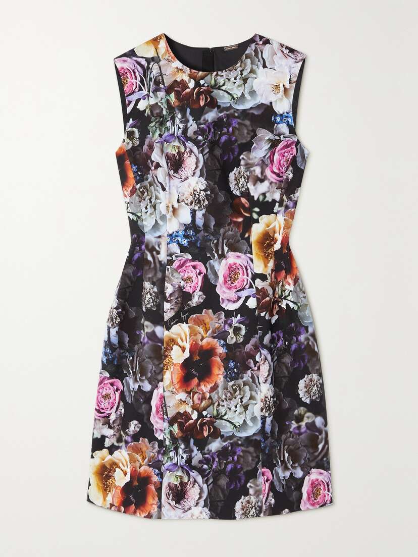 Adam Lippes Floral-print Stretch Cotton-twill Mini Dress