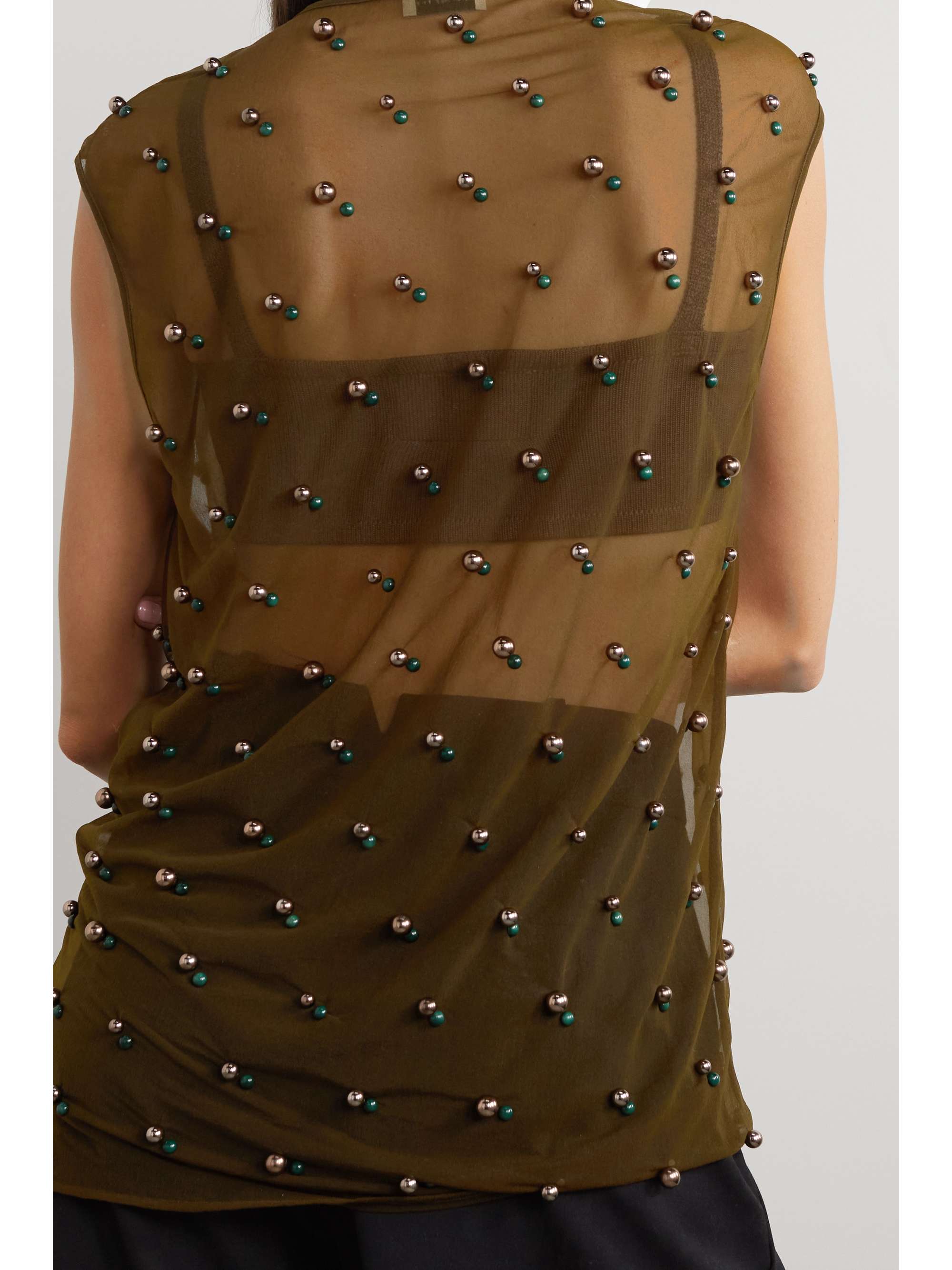 DRIES VAN NOTEN Hobba embellished chiffon top