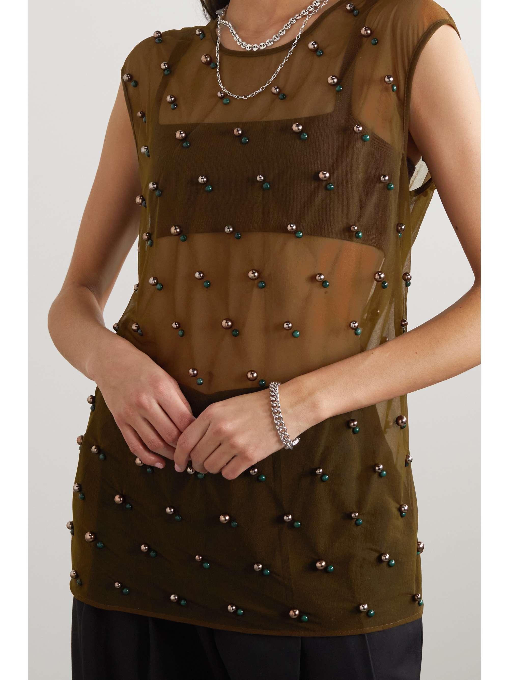 DRIES VAN NOTEN Hobba embellished chiffon top
