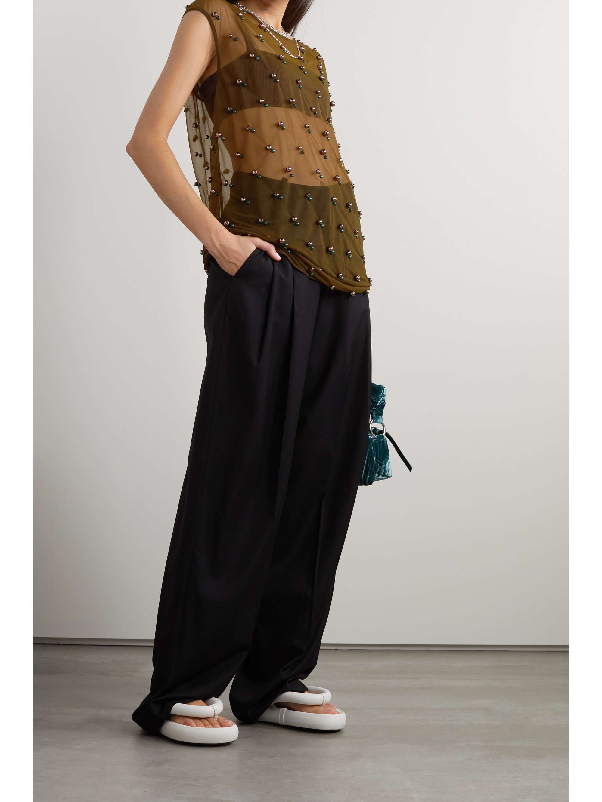 DRIES VAN NOTEN Hobba embellished chiffon top