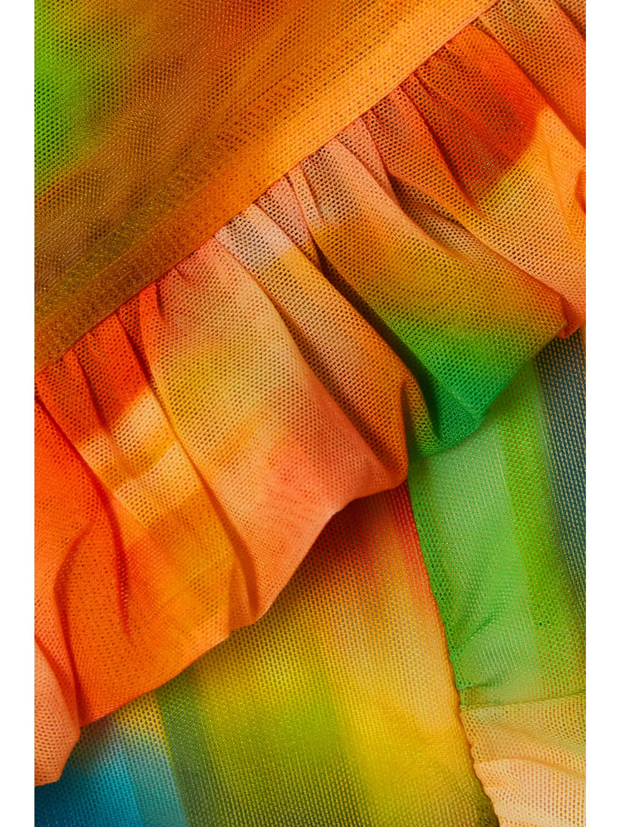DRIES VAN NOTEN Ruched printed stretch-mesh tights