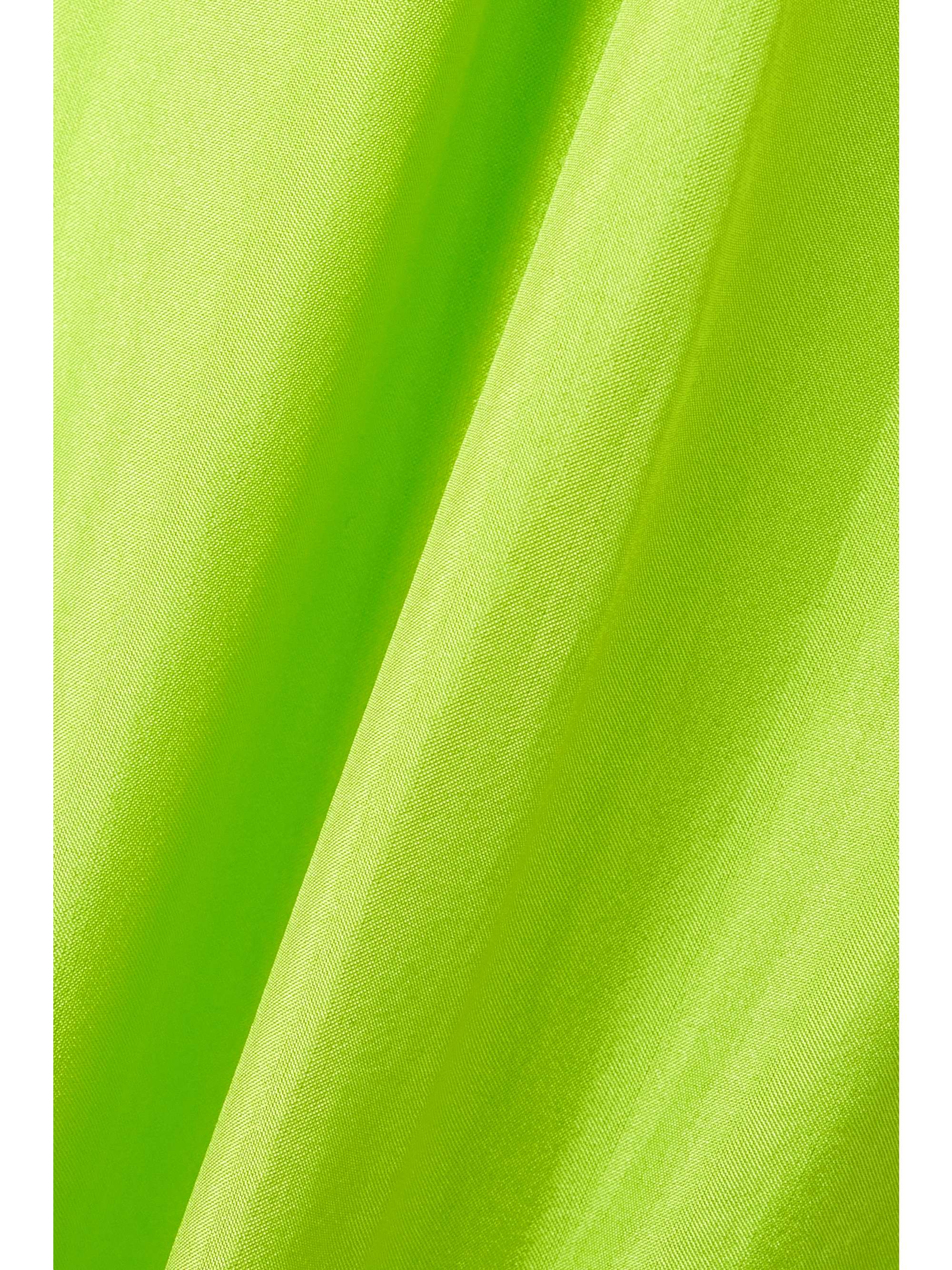 DRIES VAN NOTEN Pleated neon silk and cotton-blend satin wide-leg pants