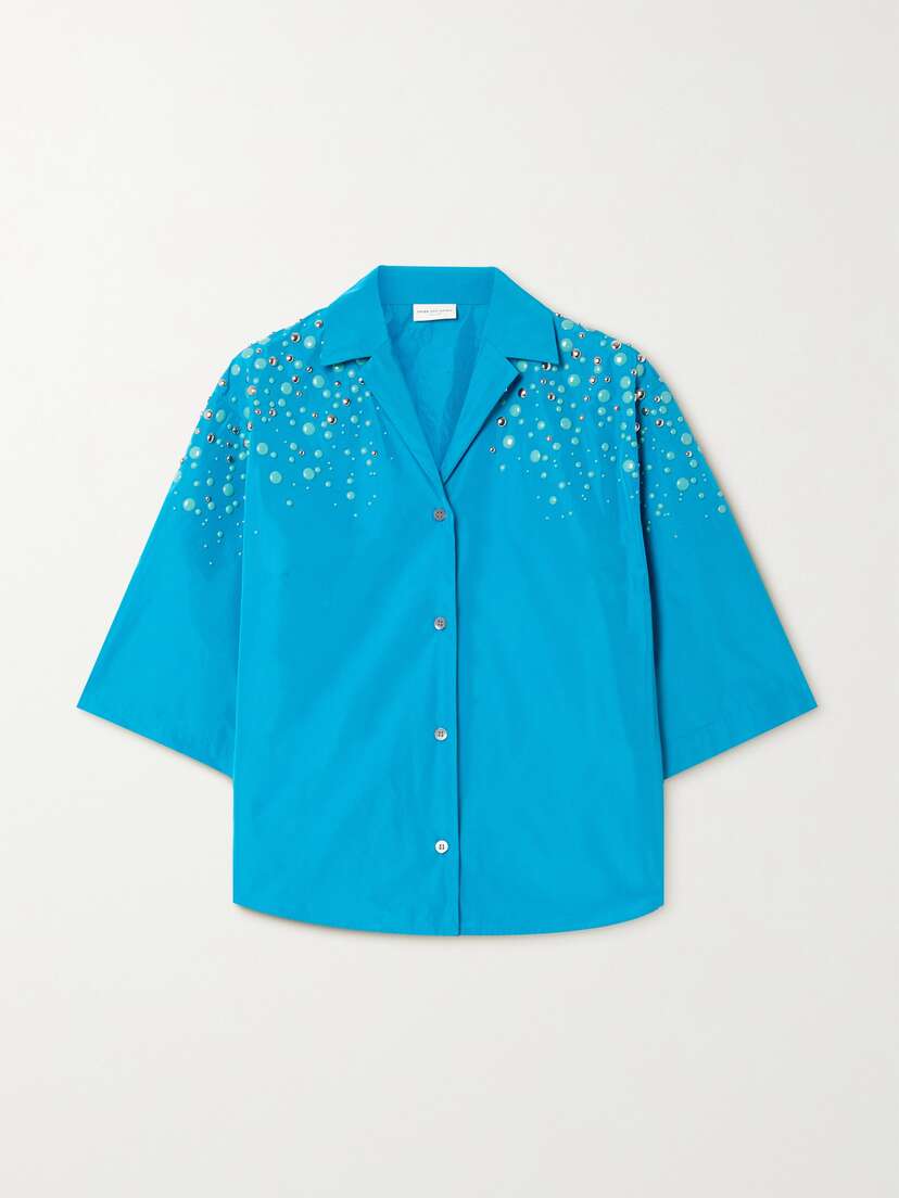 Dries Van Noten Cala Embellished Poplin Shirt