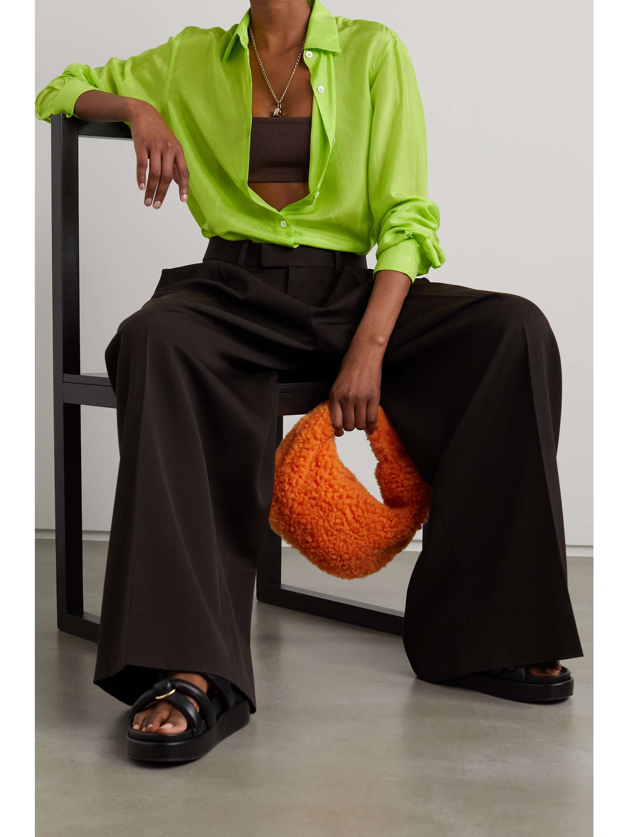 Neon silk-satin shirt | DRIES VAN NOTEN 