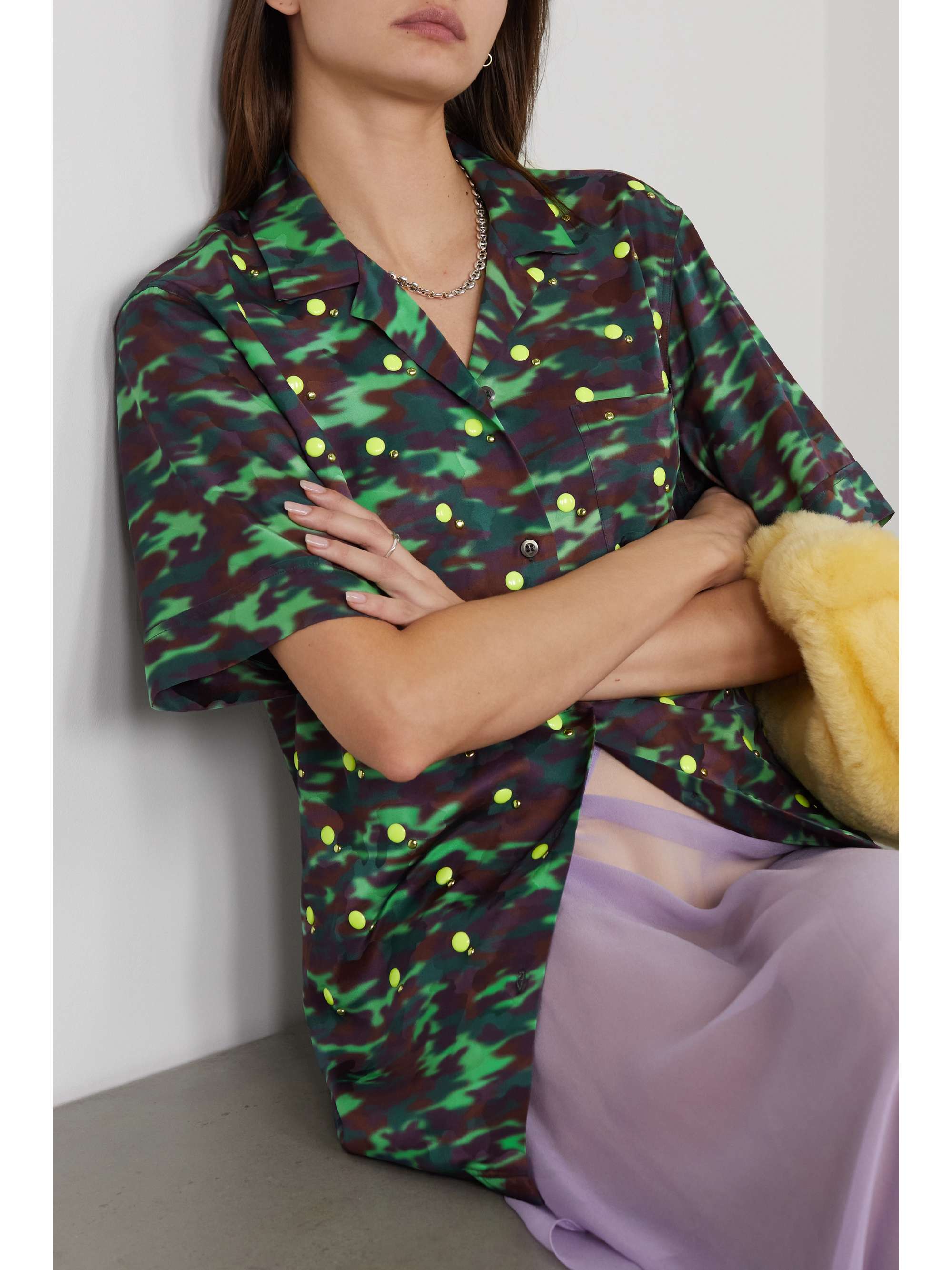 DRIES VAN NOTEN 带缀饰印花梭织衬衫