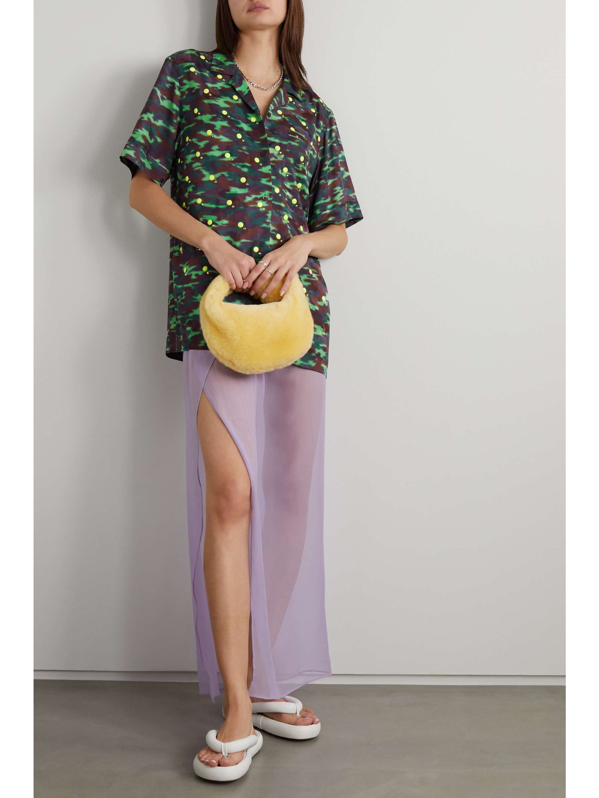 DRIES VAN NOTEN 带缀饰印花梭织衬衫