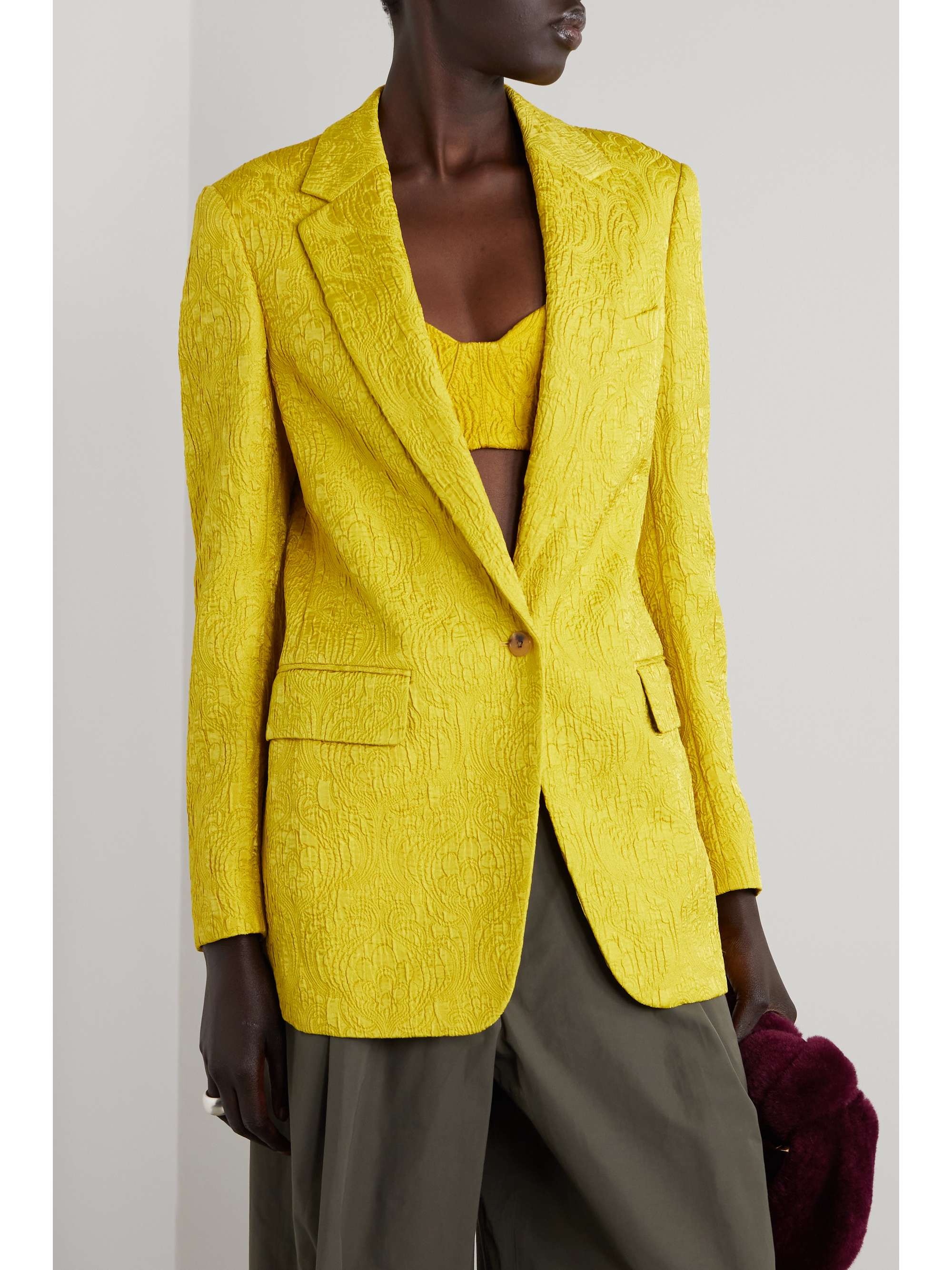 DRIES VAN NOTEN Floral-jacquard blazer