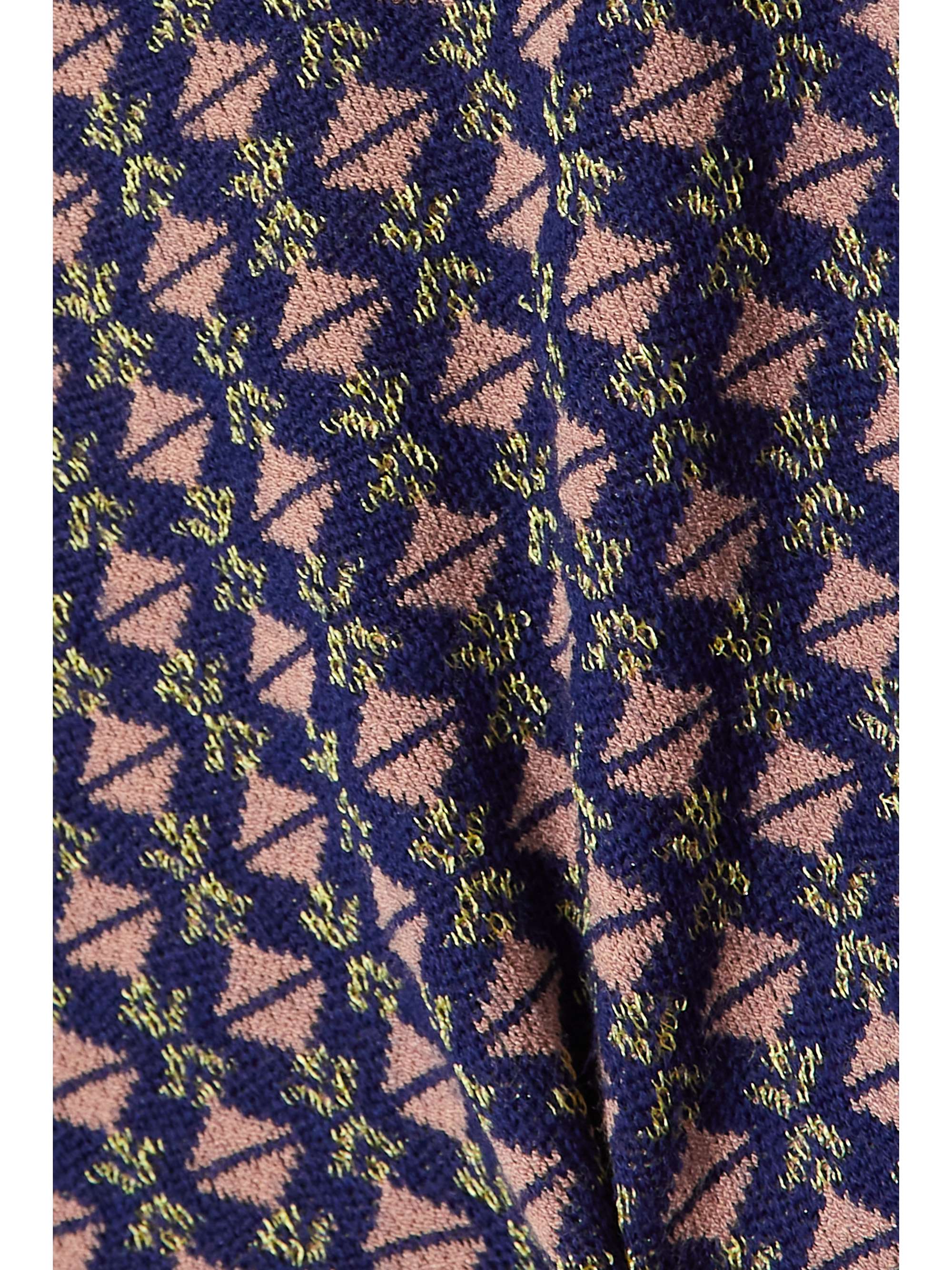 DRIES VAN NOTEN 金属感美利奴羊毛混纺提花短裤