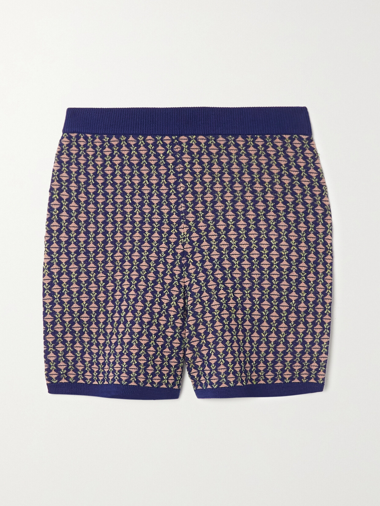 Dries Van Noten - Metallic Merino Wool-blend Jacquard Shorts - Navy