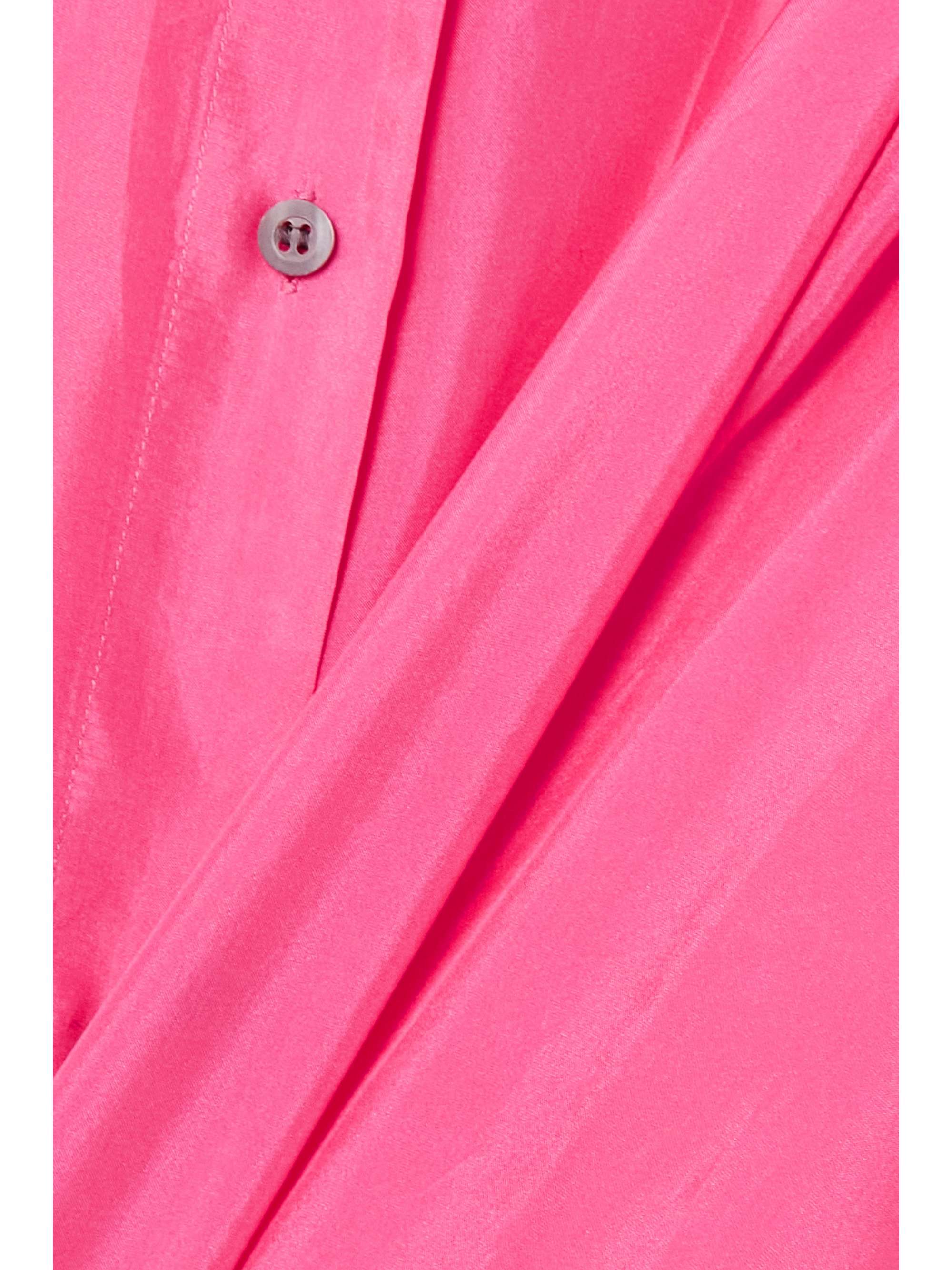 DRIES VAN NOTEN Oversized silk-satin midi shirt dress