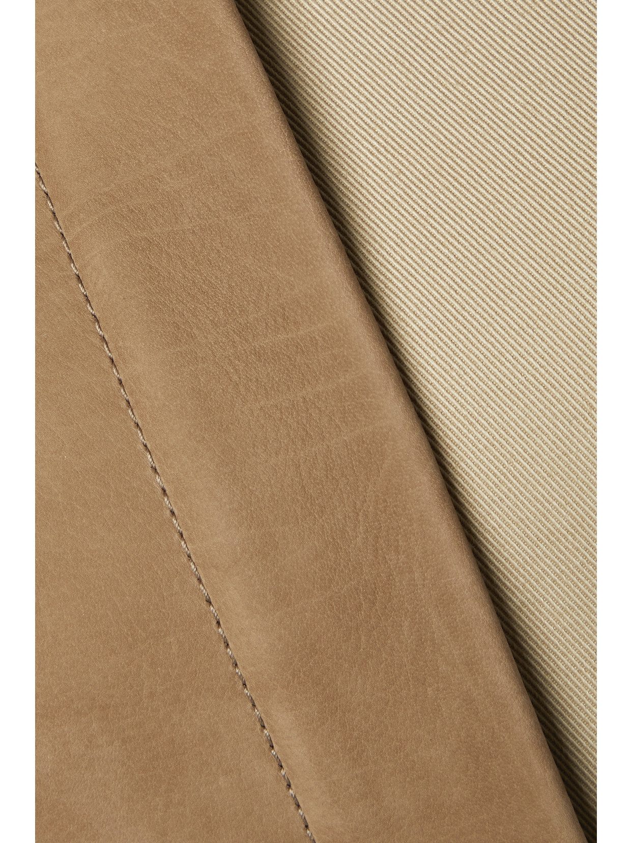 Brahm Belted Paneled Nubuck And Cotton-Twill Jacket