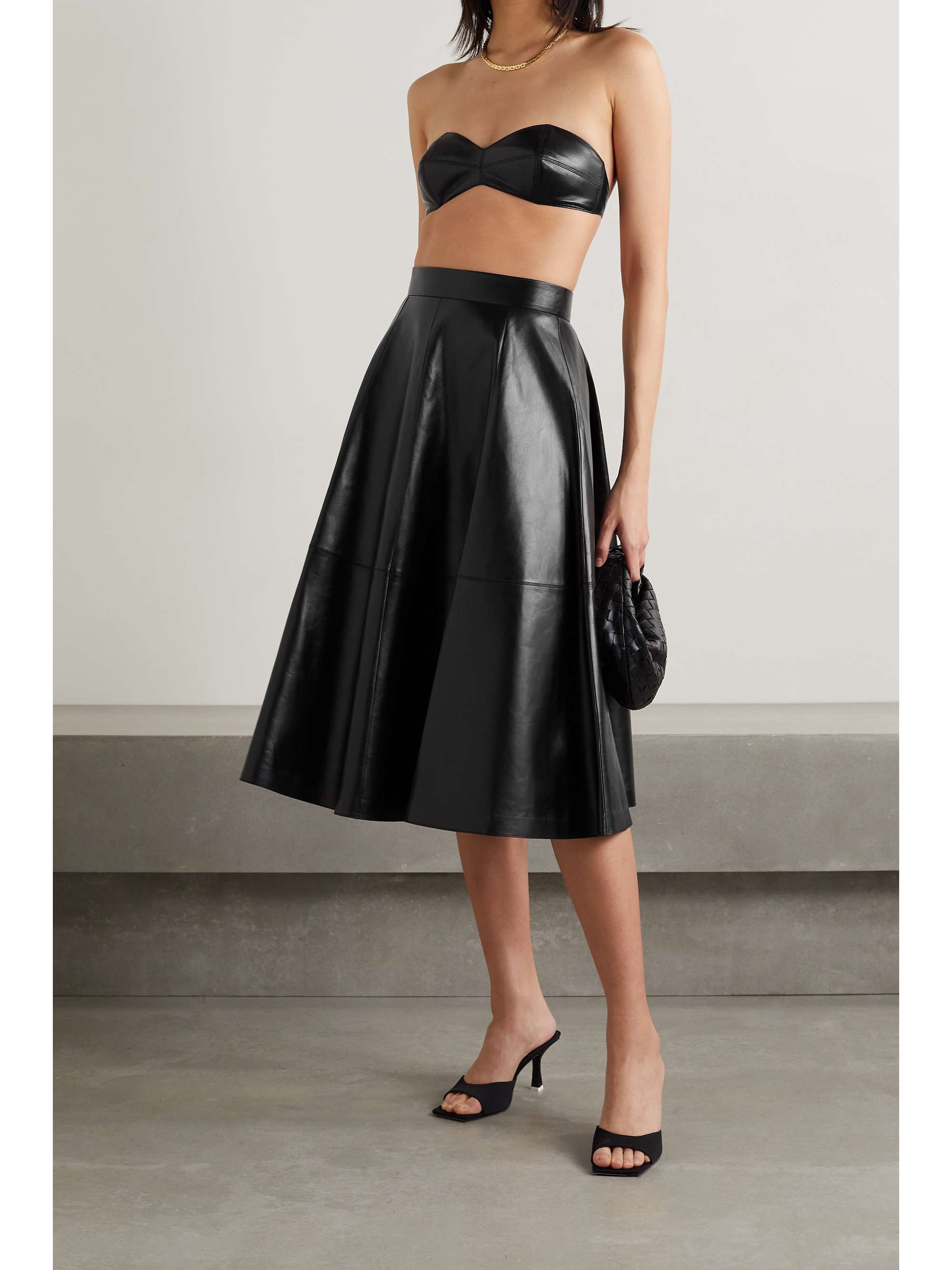 leather midi skirt