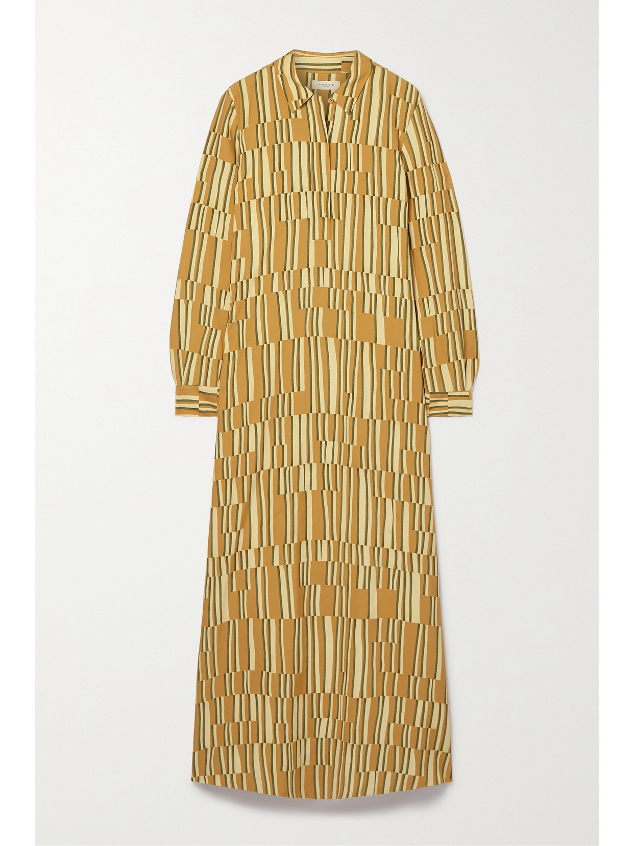 Lafayette148 Blixa Striped Crepe Maxi Dress - Yellow