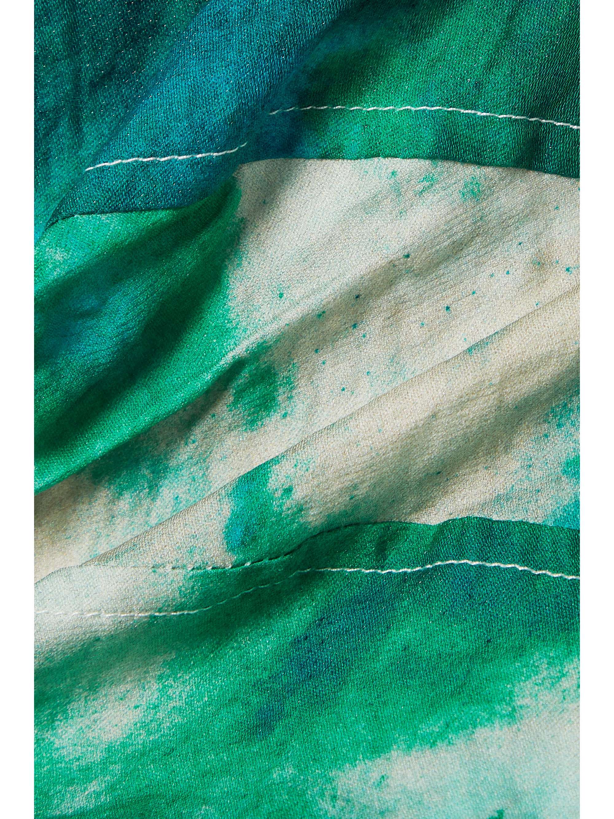 JASON WU COLLECTION Cropped printed crinkled cotton-blend top