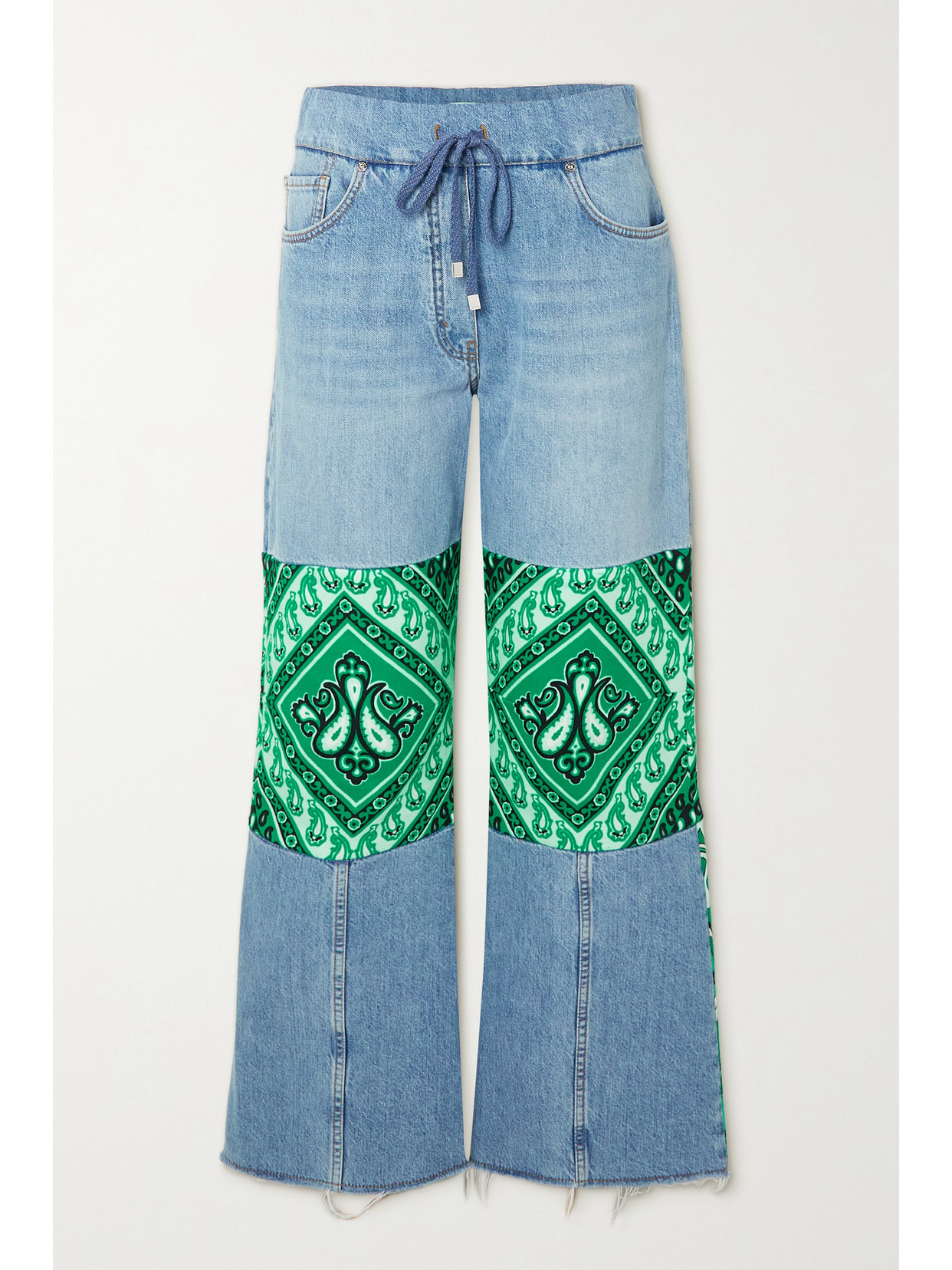Etro - Patchwork Flared Jeans - Green
