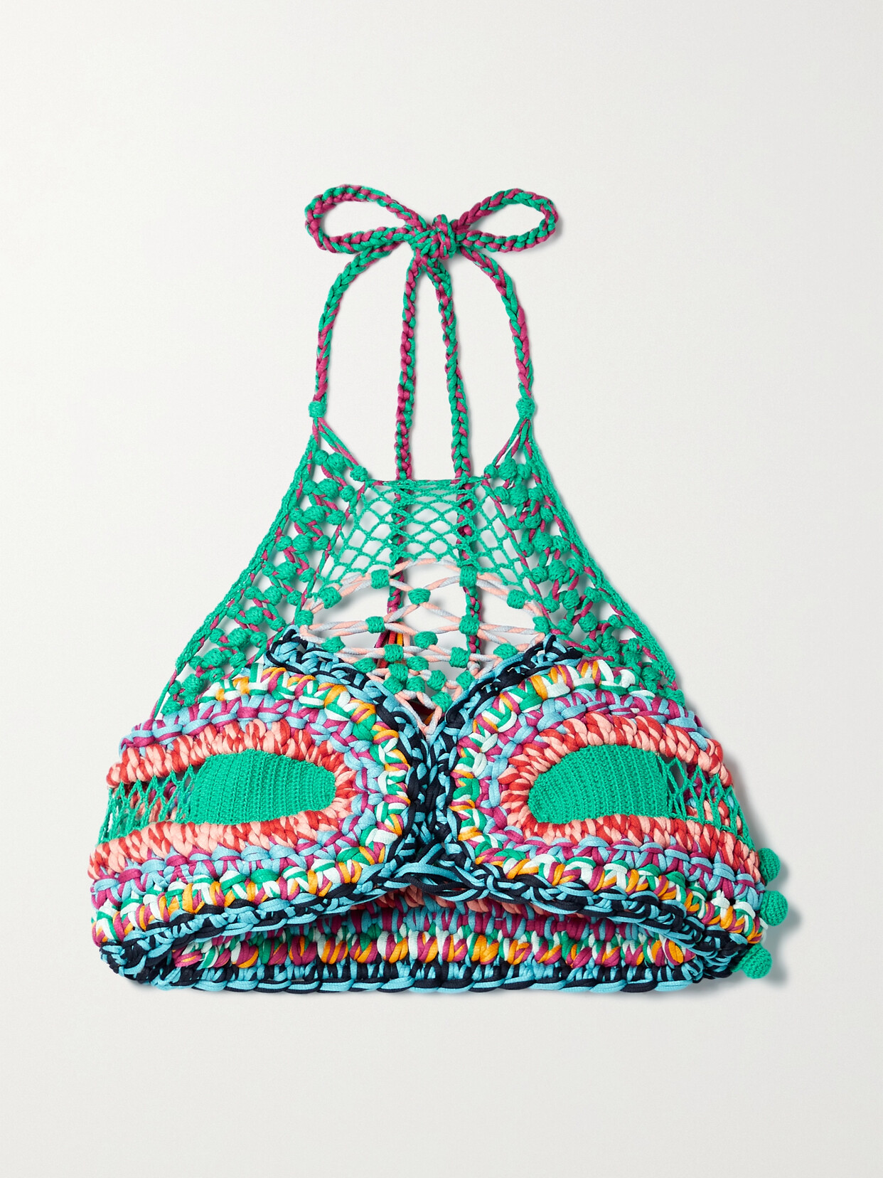 Etro Cropped Crocheted Halterneck Top - Blue