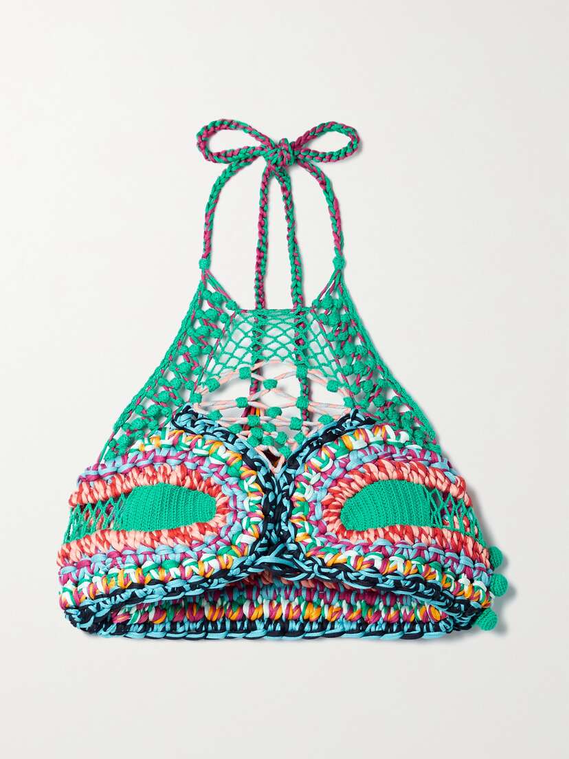 Etro Cropped Crocheted Halterneck Top