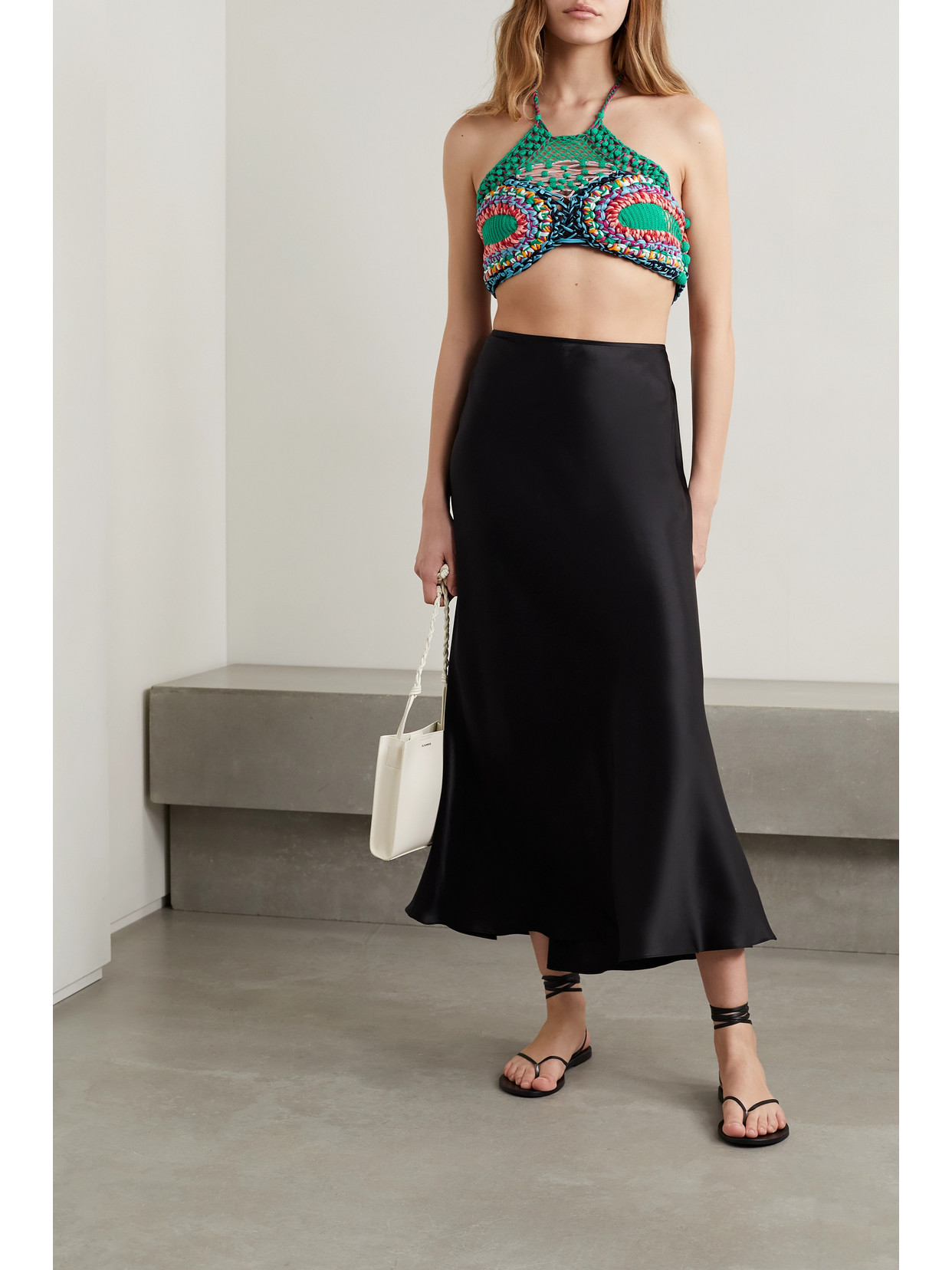 Cropped Crocheted Halterneck Top