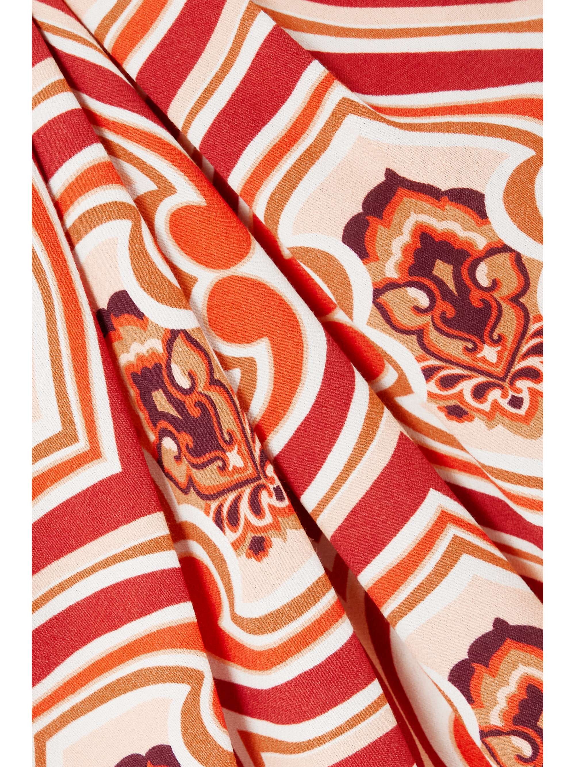 ETRO Wrap-effect printed crepe midi skirt