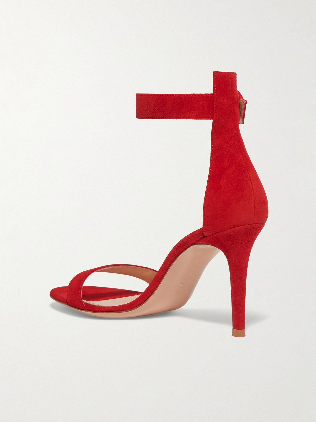 Shop Gianvito Rossi Portofino 85 Suede Sandals In Red