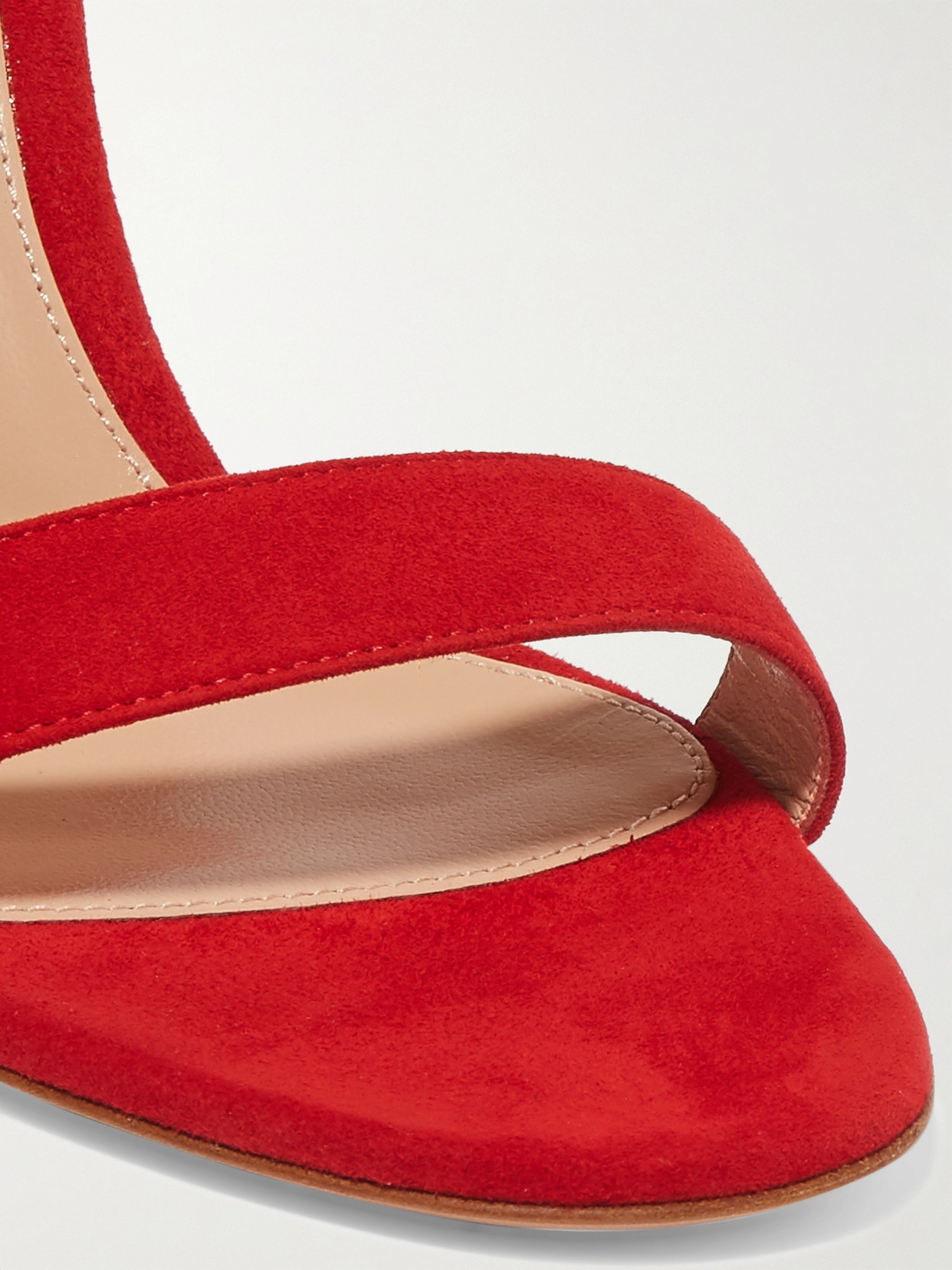 Shop Gianvito Rossi Portofino 85 Suede Sandals In Red