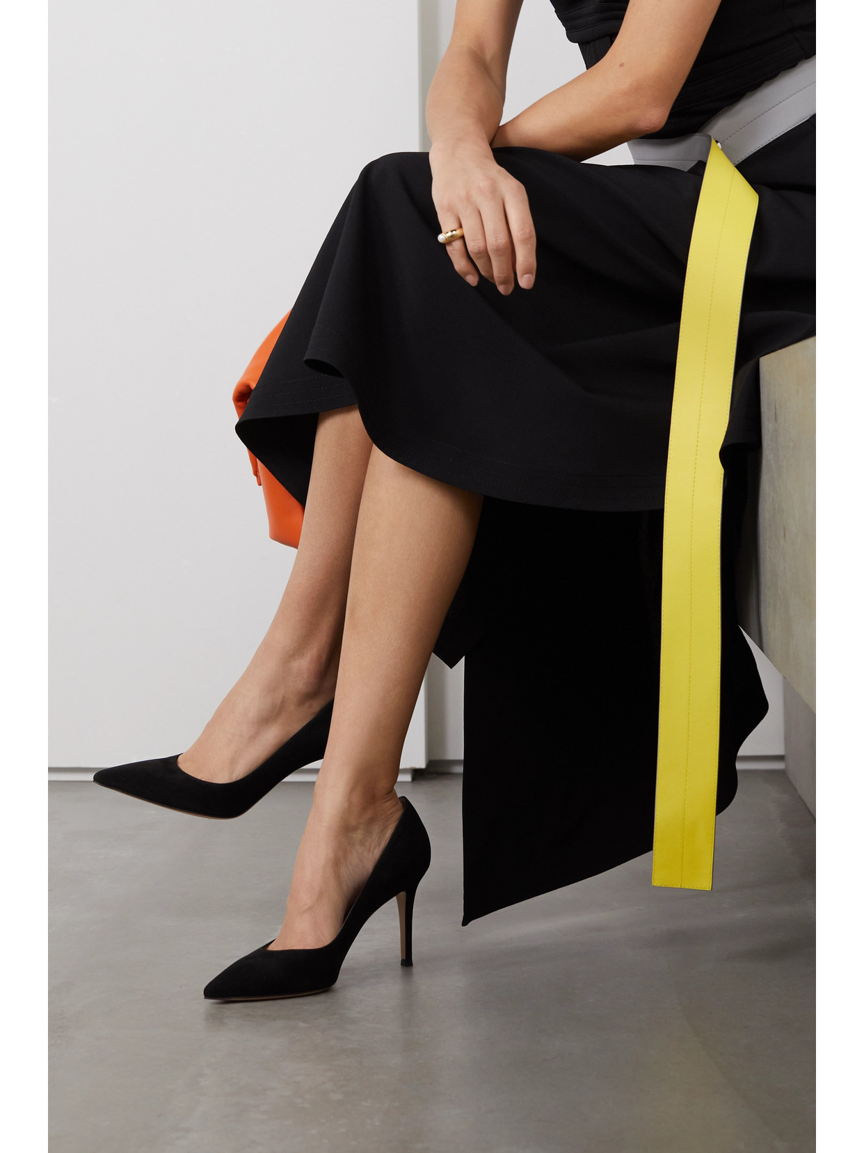 Gianvito Rossi Black Suede High Heel Pumps In Black