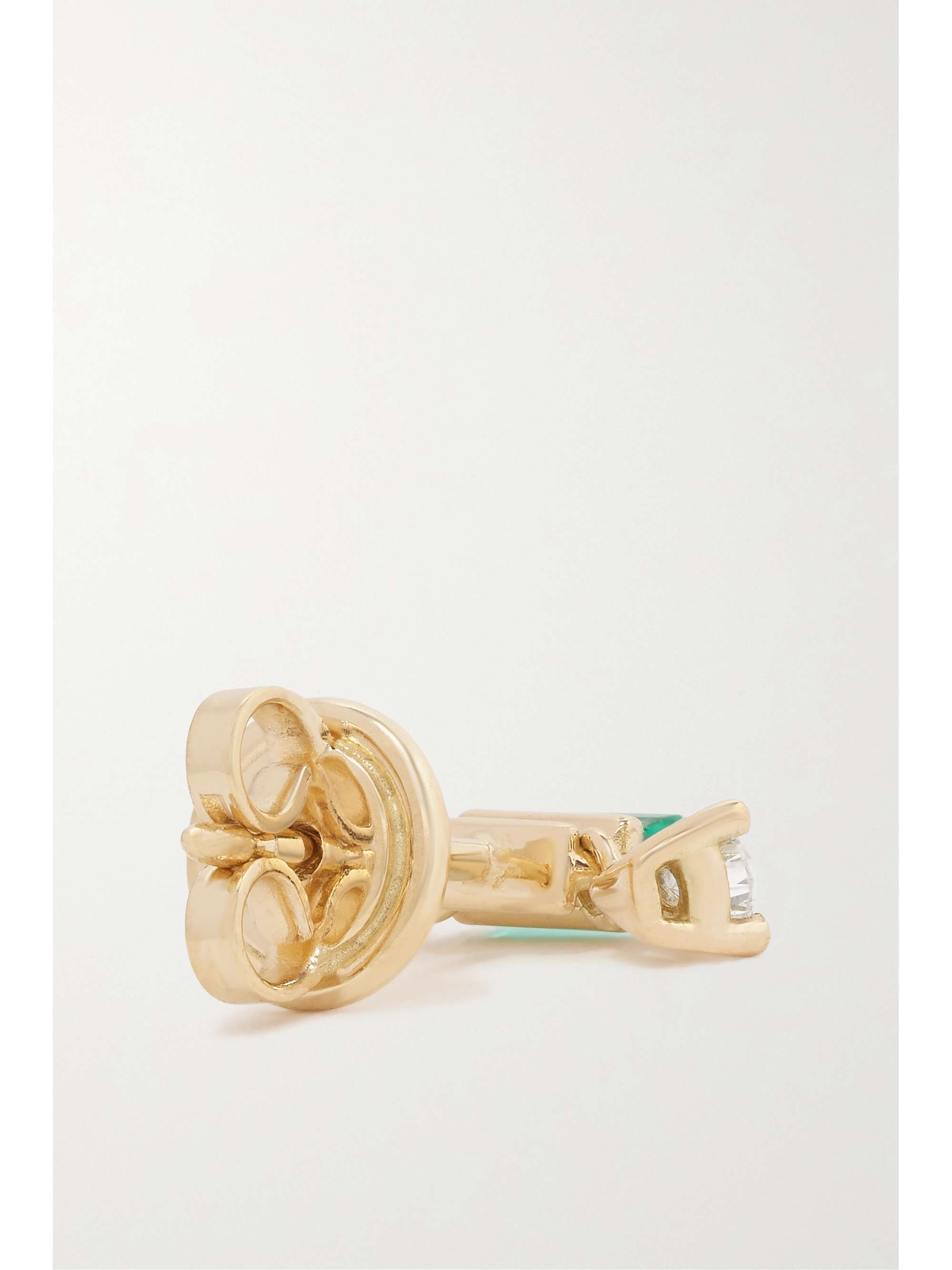 DELFINA DELETTREZ 18-karat gold, diamond and emerald single earring