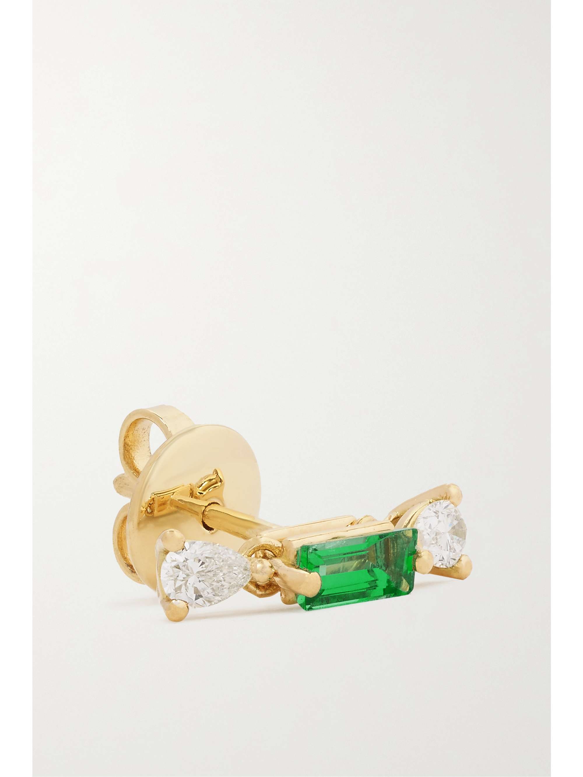 DELFINA DELETTREZ 18-karat gold, diamond and emerald single earring