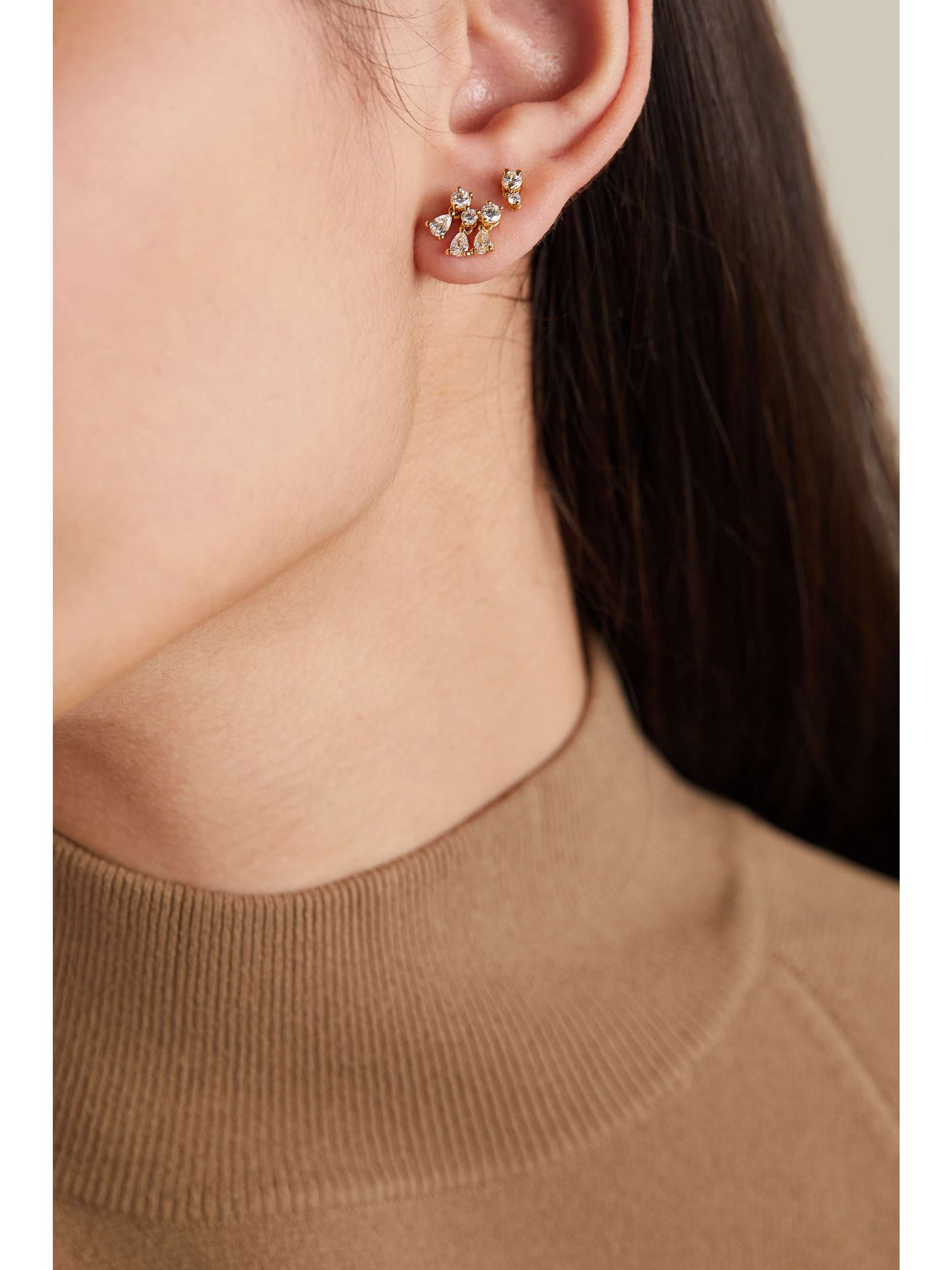 DELFINA DELETTREZ 18-karat gold diamond single earring