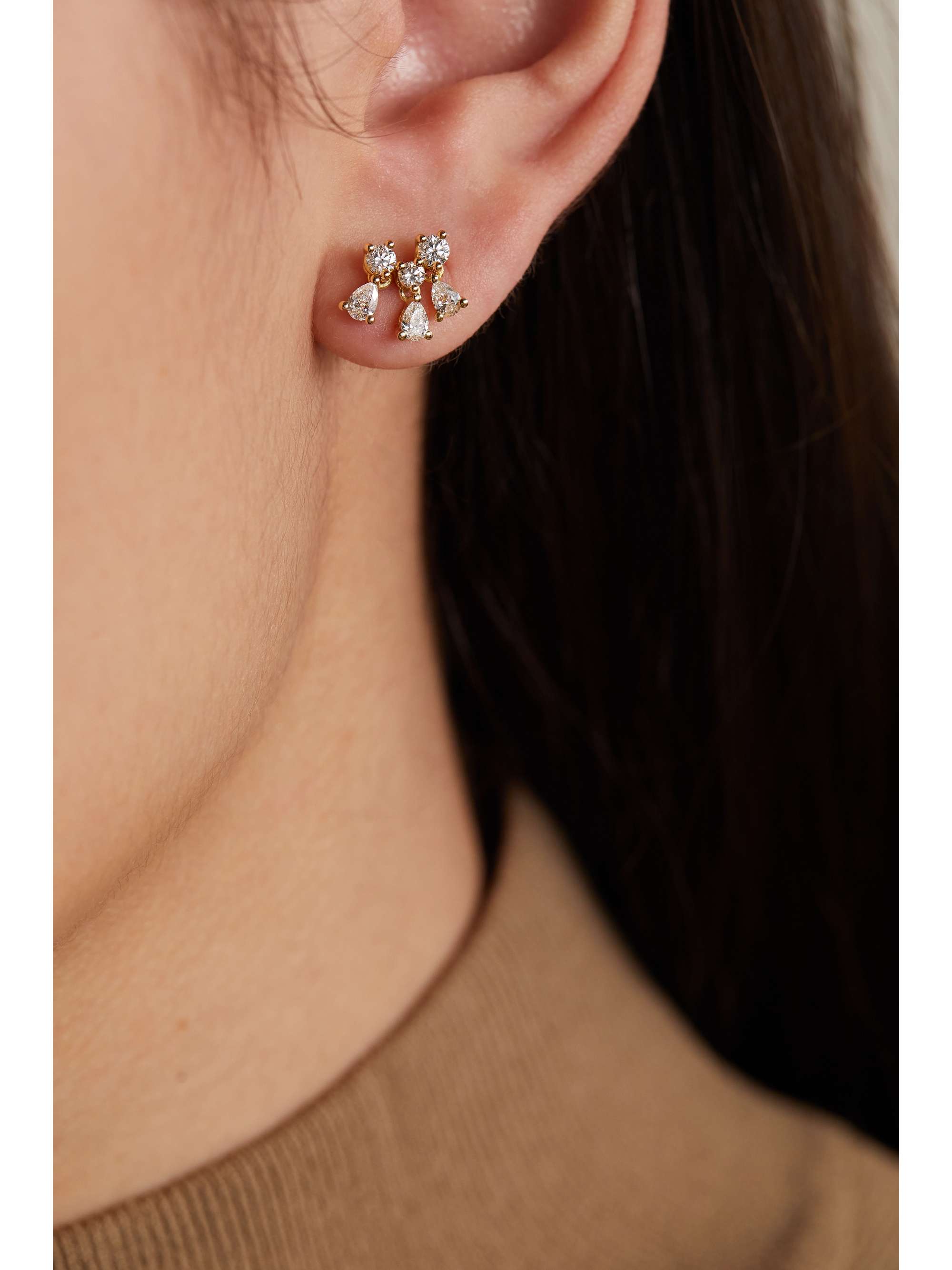 DELFINA DELETTREZ 18-karat gold diamond single earring