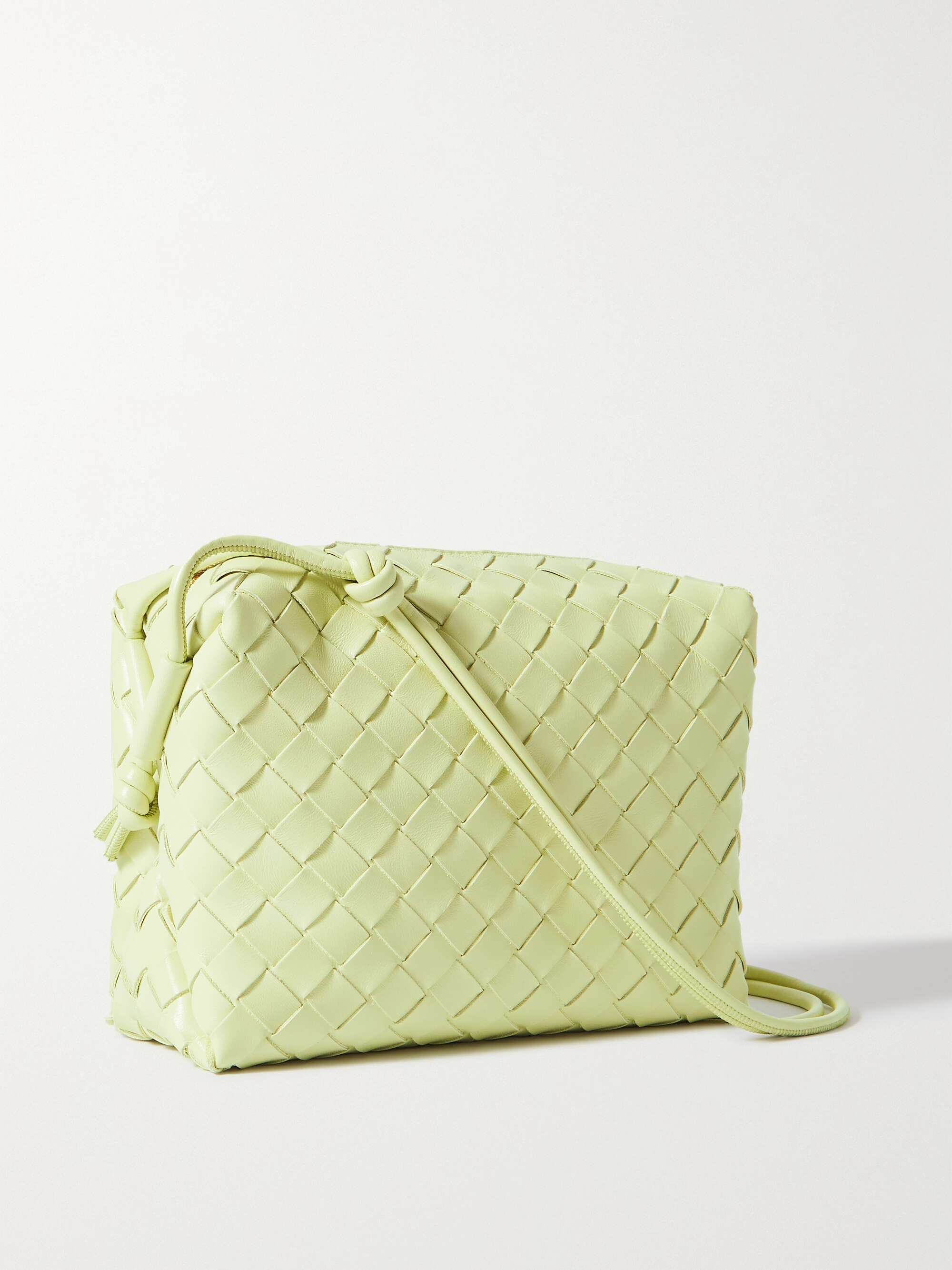 Bottega Veneta Small Intrecciato Leather Shoulder Bag in Lemon