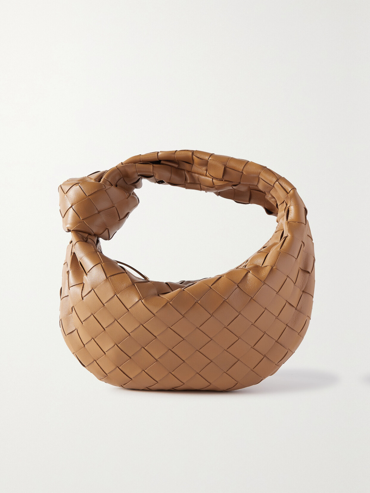 Bottega Veneta Jodie Mini Knotted Intrecciato Leather Tote In Brown