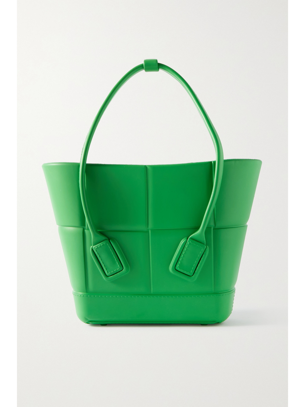 Bottega Arco Mini Intrecciato Rubber Tote Dark green