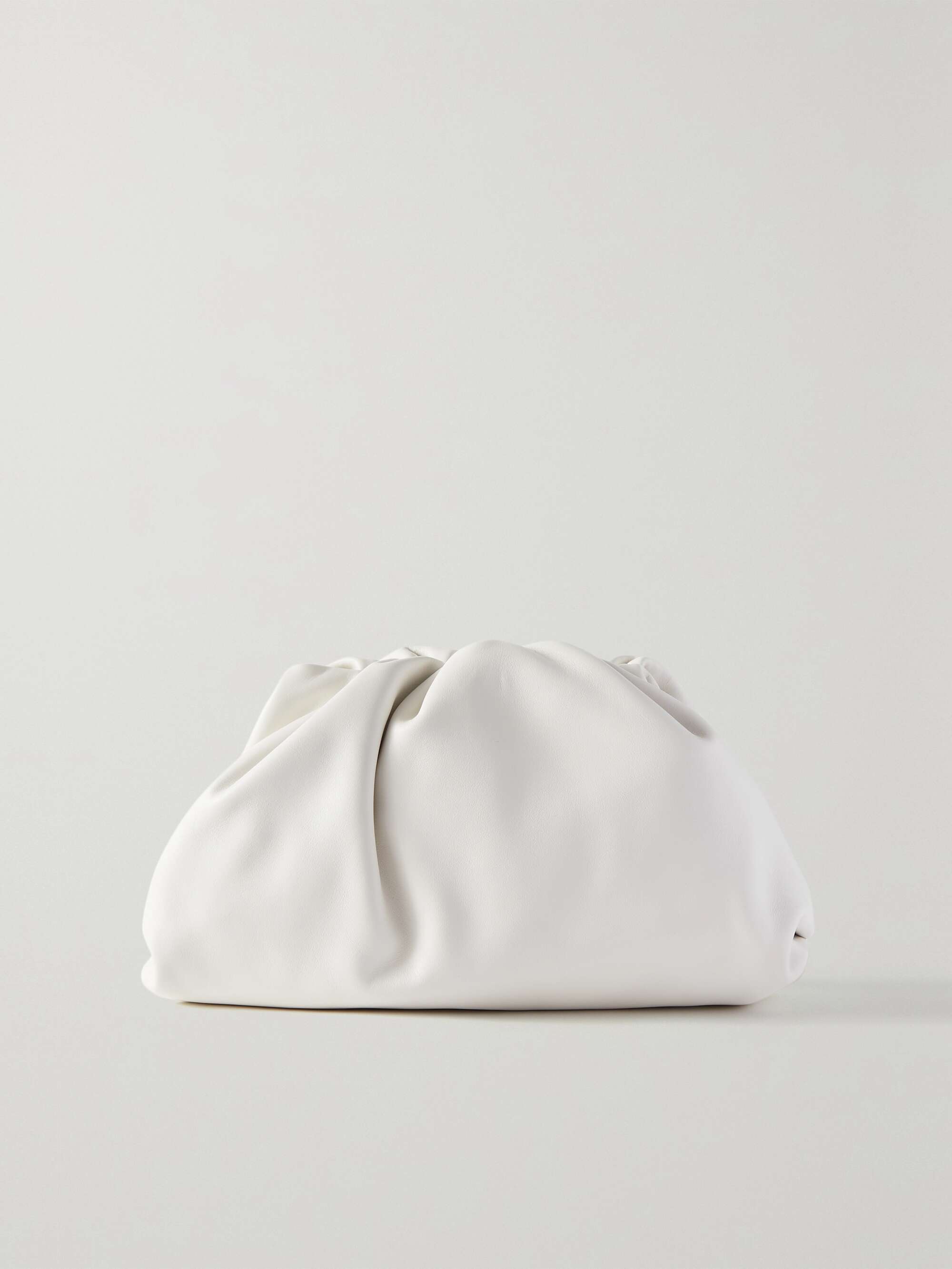 White The Pouch large gathered leather clutch | BOTTEGA VENETA | NET-A ...