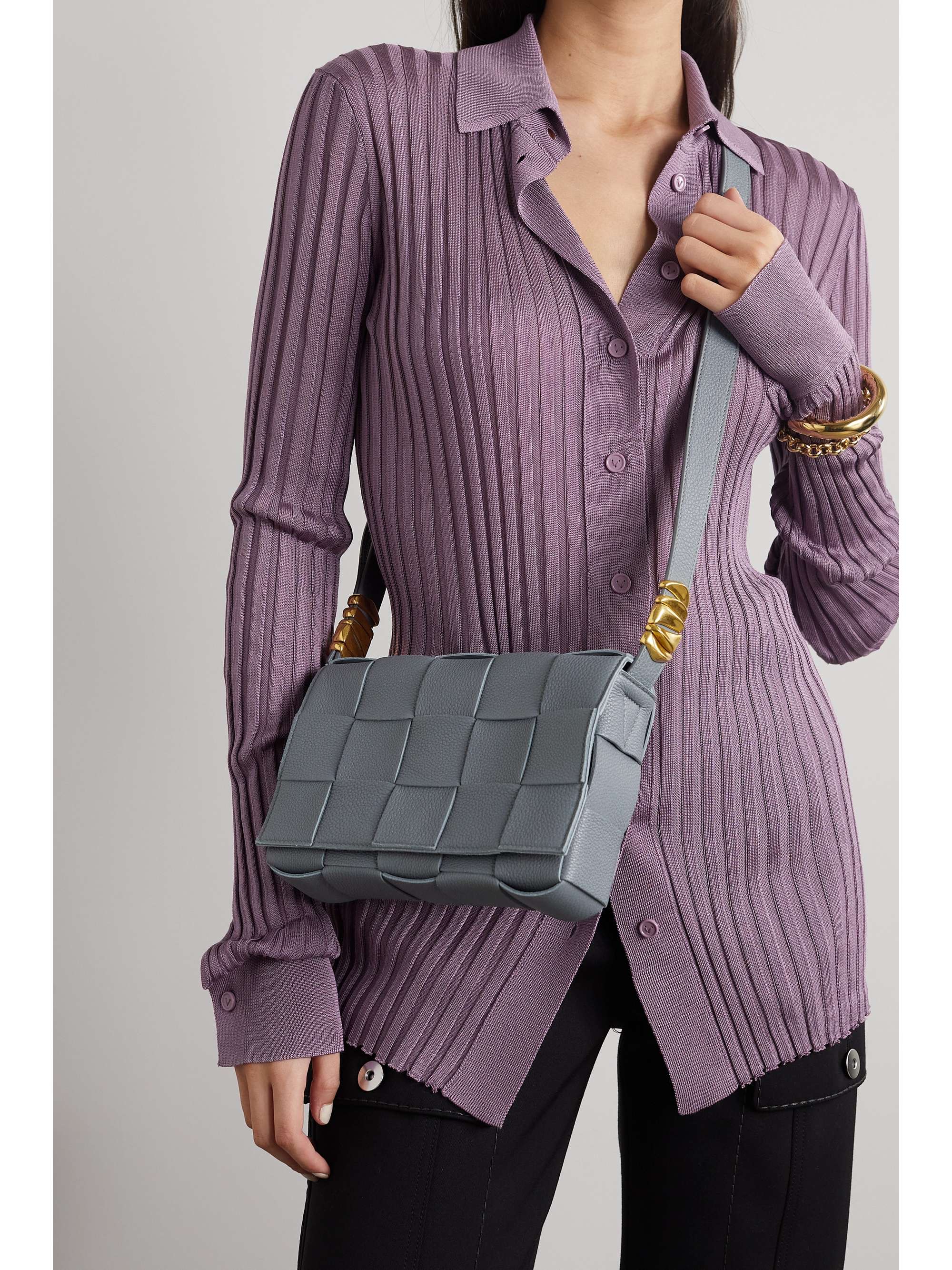 BOTTEGA VENETA Cassette intrecciato textured-leather shoulder bag